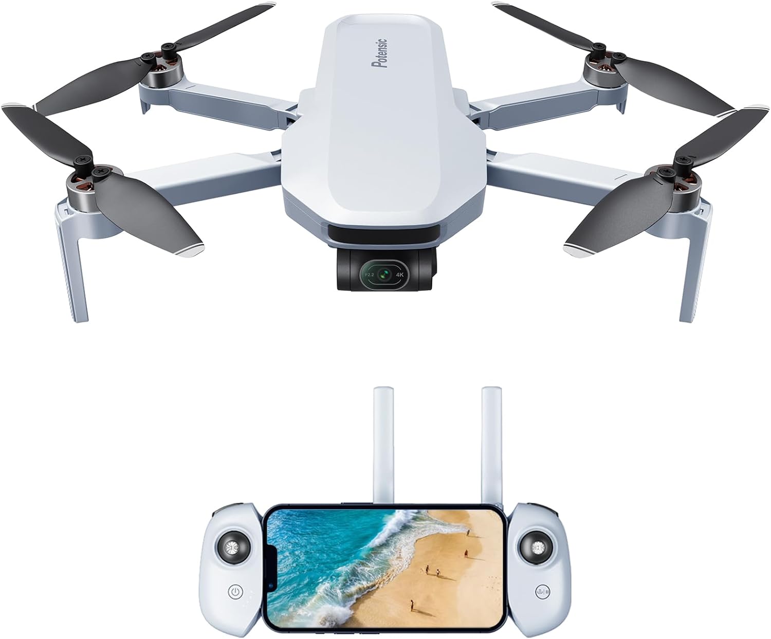 Potensic ATOM 3-Axis Gimbal 4K GPS Drone, Under 249g, 32 Mins Flight, 6KM Long Range Transmission, Visual Tracking, 4K/30FPS QuickShots, 12MP Photo, Lightweight and Foldable for Adults Beginners