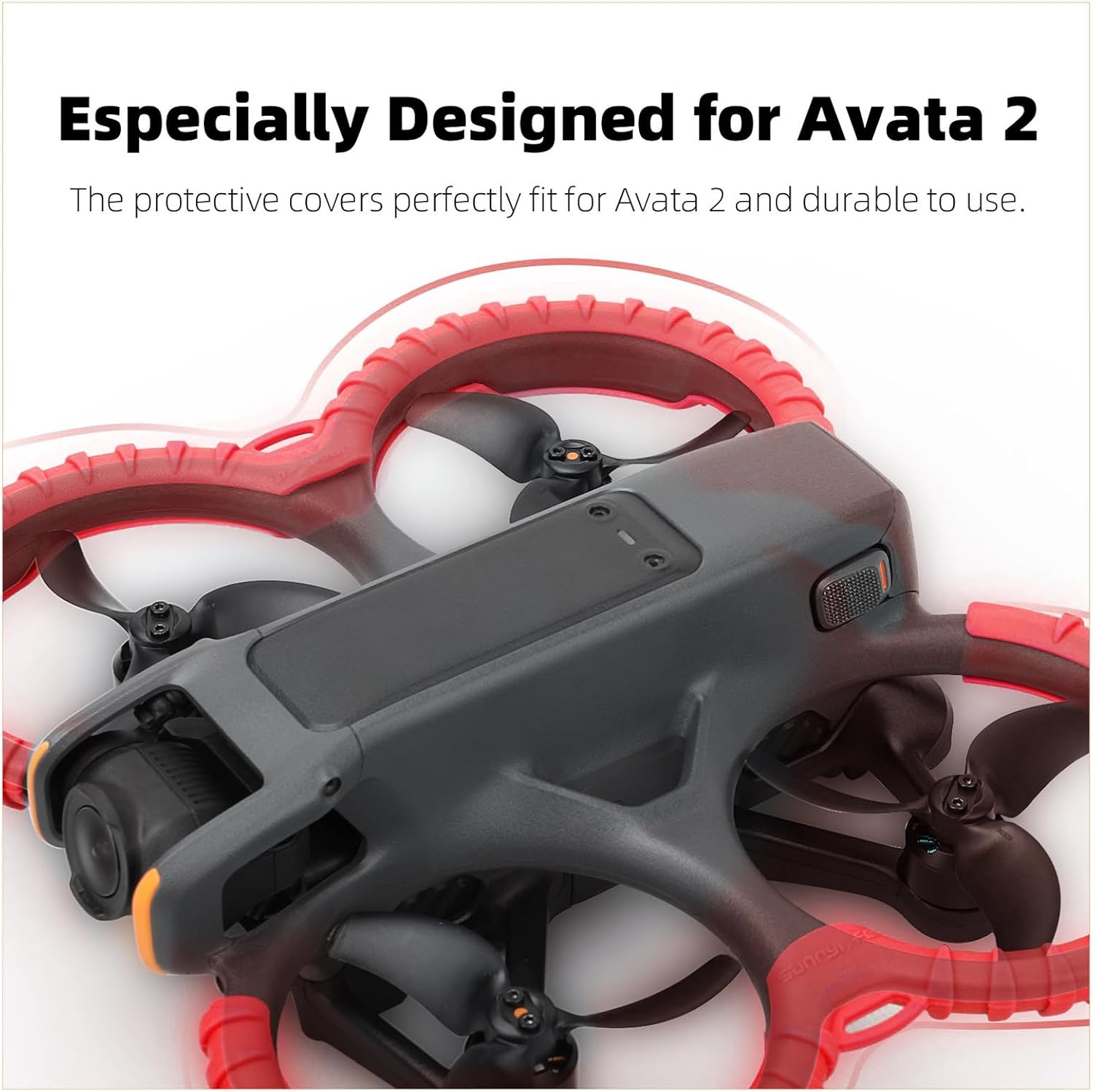 Propeller Guard Protector Accessories for DJI Avata 2, Prop Bumper Drone Anti-Collision Scratch-proof Protection,Fly Combo Protective Cover Ring(Red)