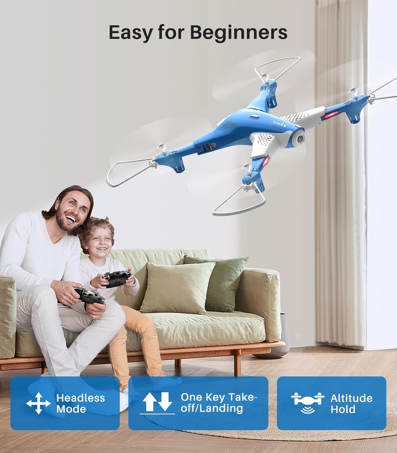 SYMA Drone with Camera for Adults, X710W FPV HD 1080P Camera Drone for Beginners, Foldable Quadcopter Toys Gifts with Optical Flow Positioning, Tap Fly, Headless Mode, 24Mins Long Flight Time