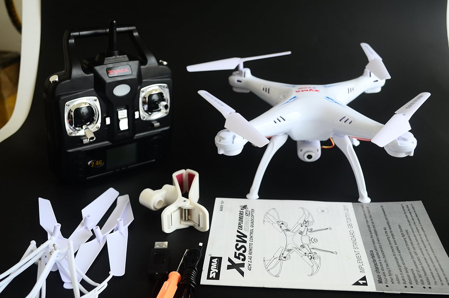 SYMA X5SW Explorers2 2.4G 4CH 6-Axis Gyro RC Headless Quadcopter with 2MP HD WiFi Camera (FPV) White FPV Drone