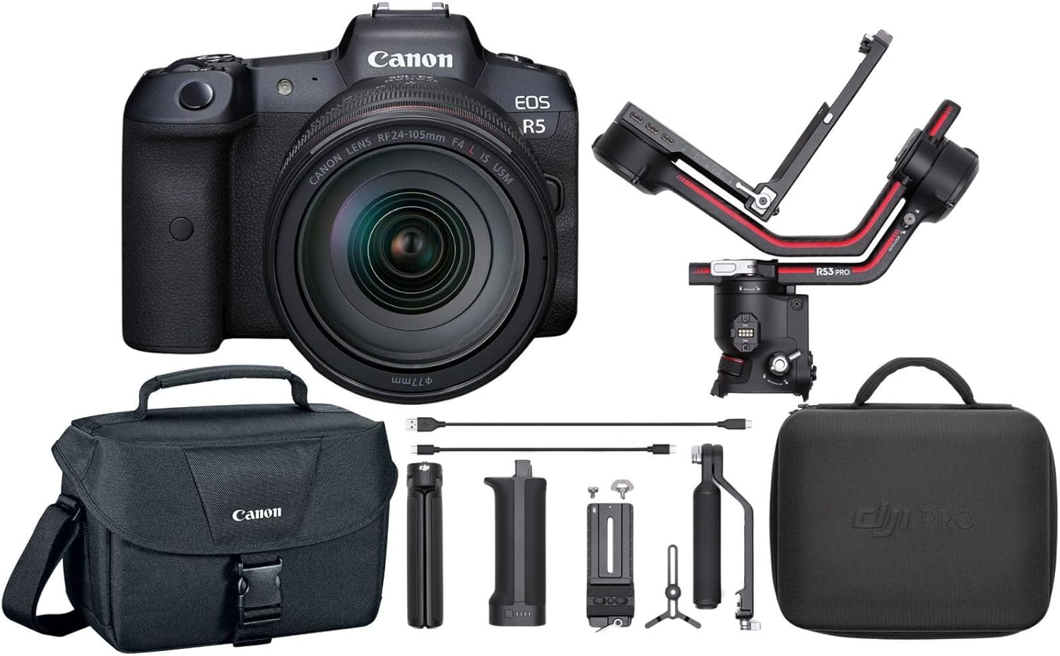 Canon EOS R6 Mark II Mirrorless Camera with 24-105mm f/4 L is USM Lens - 4K Video Capability - Full-Frame Sensor Technology Bundle with DJI RS 3 Pro Gimbal Stabilizer, and Camera Bag (3 Items)