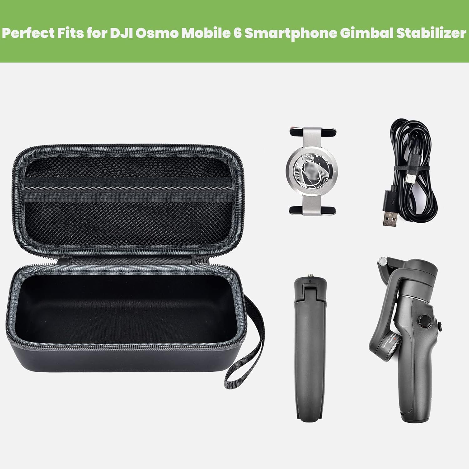 Case for DJI Osmo Mobile 6 Smartphone Stabilizer, Travel Holder for 3-Axis Handheld Gimbal, Carrying Storage Bag for OM 6 Extension Rod  Magnetic Phone Clamp 3  Grip Tripod Accessories - Case Only