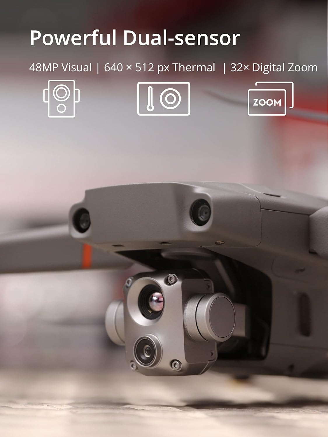 DJI Mavic 2 Enterprise Advanced - Compact Commercial Drone with Thermal and Zoom Dual-Camera, and Spotlight and Loudspeaker Attachments Built for Search  Rescue, Fire Fighting, Inspection, and More