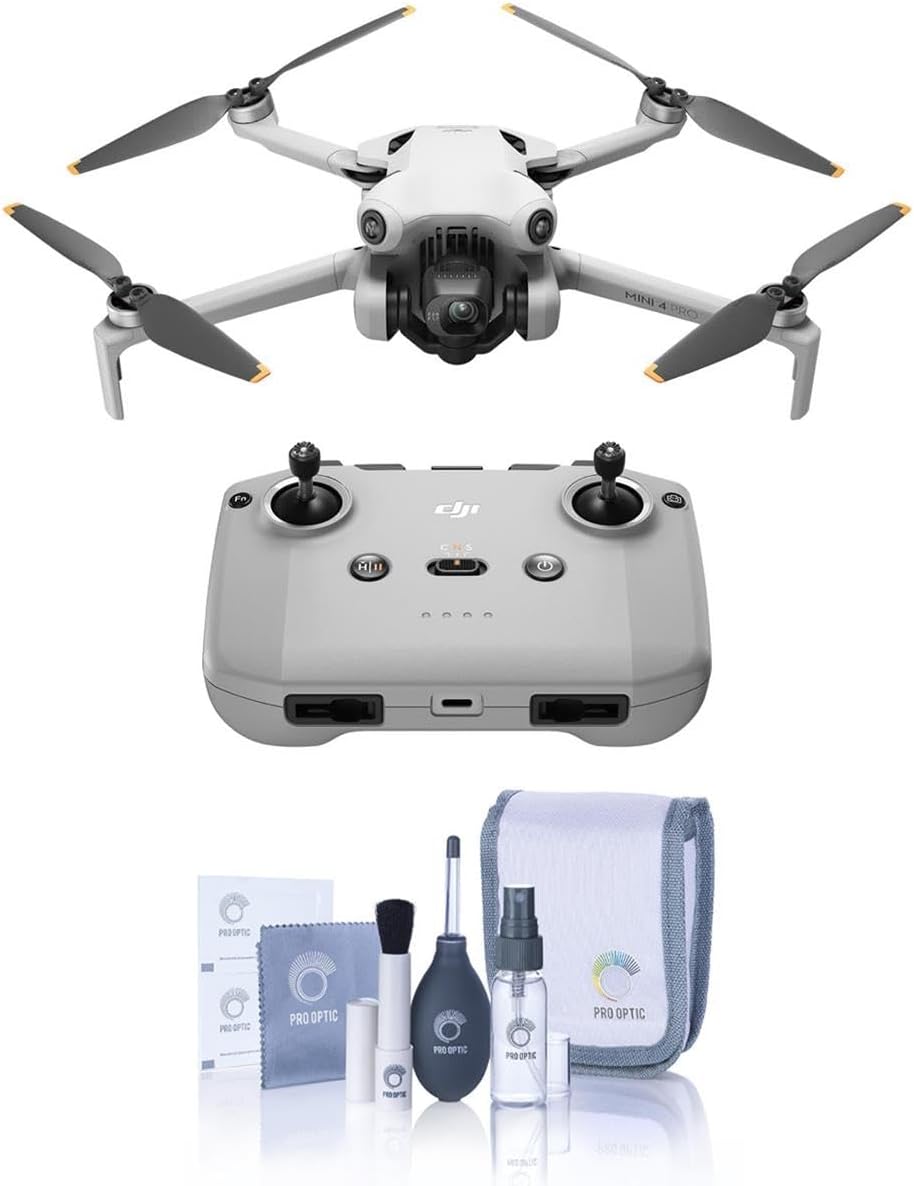 DJI Mini 4 Pro (DJI RC 2), Folding Mini-Drone with 4K HDR Video Camera for Adults, Under 0.549 lbs/249 g, 34 Mins Flight Time, 20 km Max Video Transmission Distance, Omnidirectional Vision Sensing