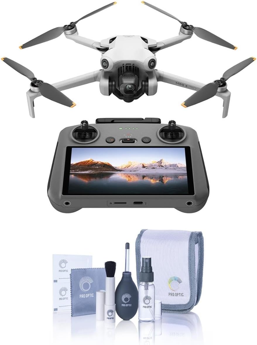 DJI Mini 4 Pro (DJI RC 2), Folding Mini-Drone with 4K HDR Video Camera for Adults, Under 0.549 lbs/249 g, 34 Mins Flight Time, 20 km Max Video Transmission Distance, Omnidirectional Vision Sensing