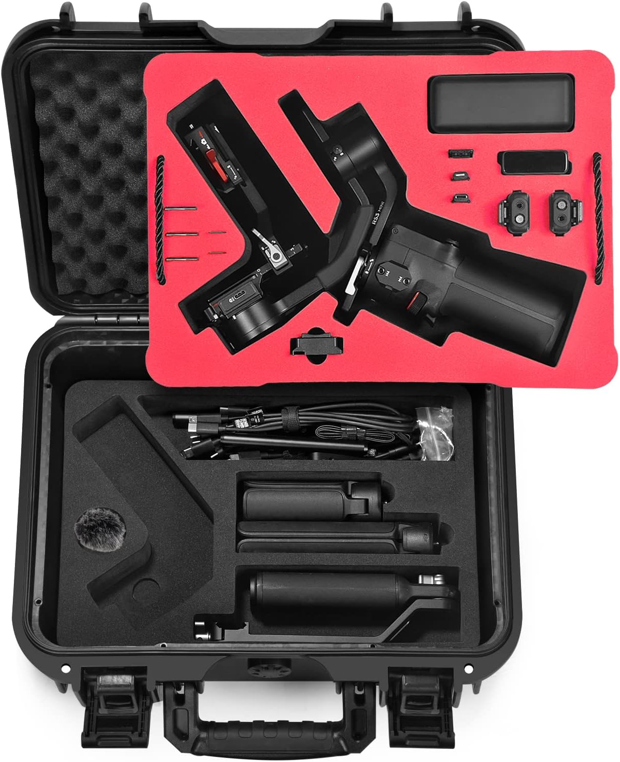 Lekufee Waterproof Hard Carrying Case Compatible with DJI RS 3 Mini/DJI Mic (2 TX + 1 RX + Charging Case) and More DJI RS3 Mini Accessories(Case Only)