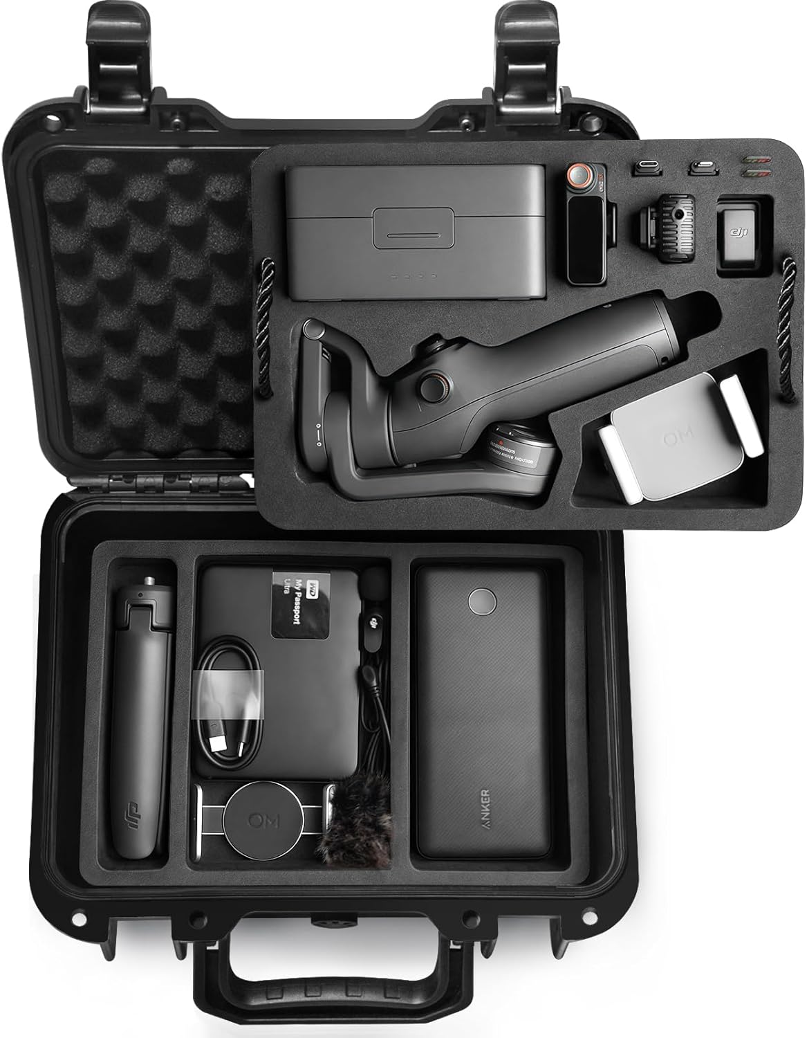 Lekufee Waterproof Hard Case for DJI Osmo Mobile 6/5 Gimbal Stabilizer(Not for 7P),DJI Mic Mini/Mic 2/Mic and More Accessories(Case Only)