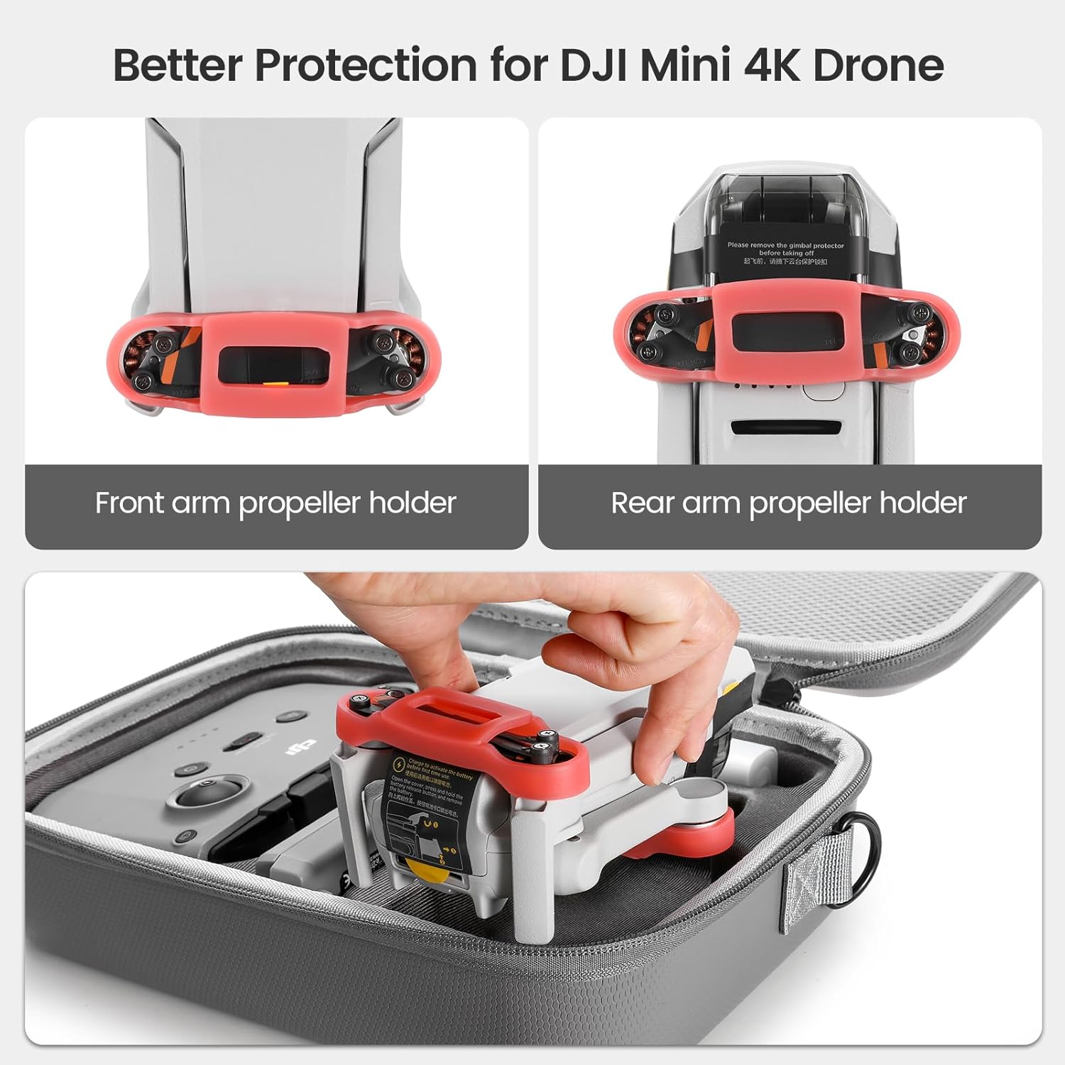 Skyreat Mini 4K / Mini 2 SE Case, Portable Small Leather PU Case for DJI Mini 4K/Mini 2 SE Drone and Controller Accessories,Compact Storage Travel Case with Should Strap,Handle and Propeller Holders