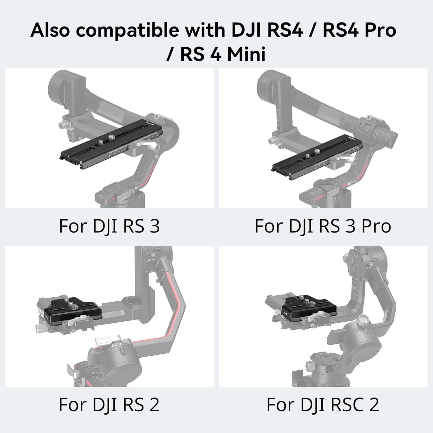 SMALLRIG Quick Release Plate for Arca-Type Standard Compatible with DJI RS 2 / RSC 2 / RS 3 / RS 3 Pro/RS 4 / RS 4 Pro Gimbal - 3154