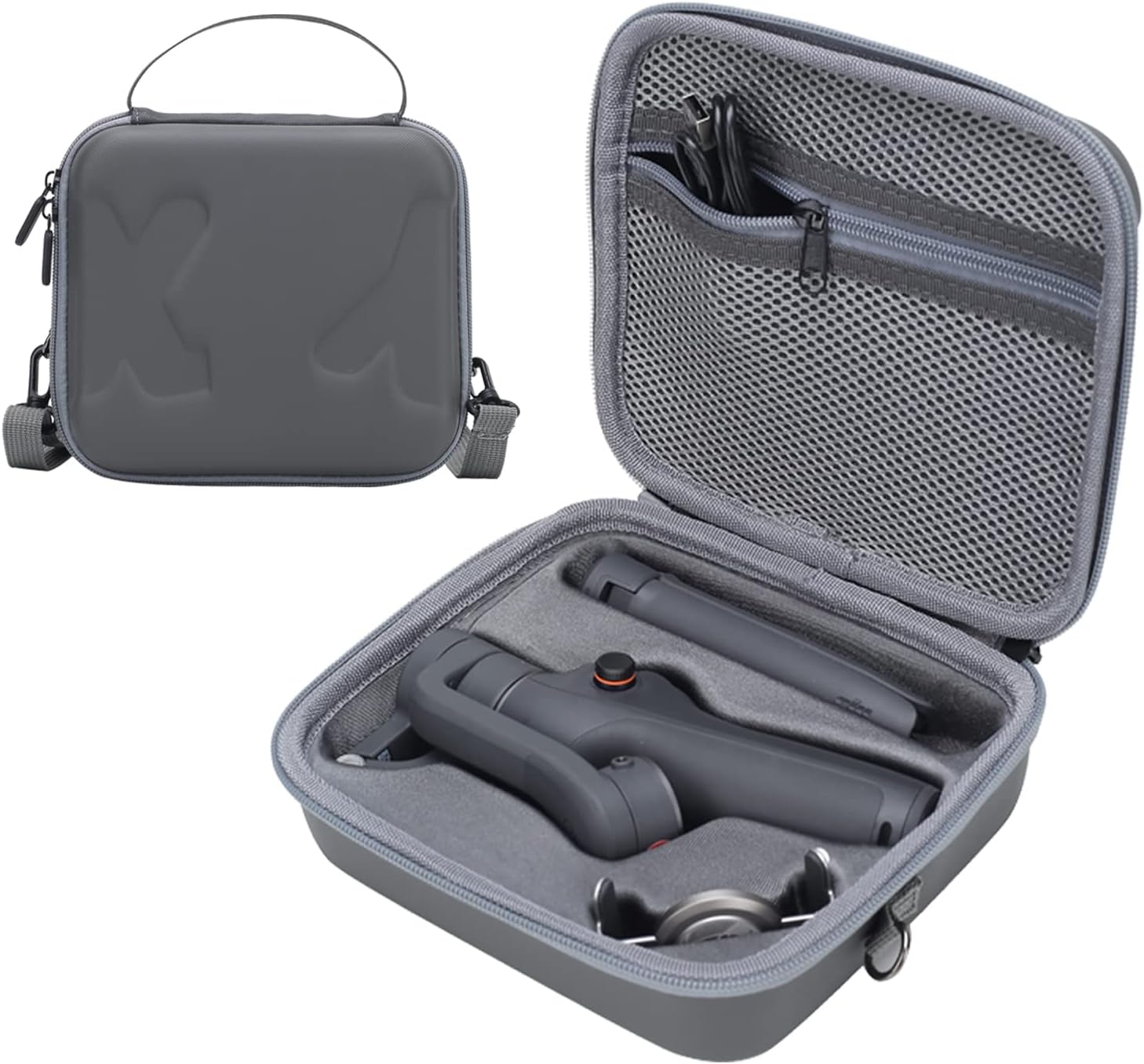 Travel Case for DJI OM 6 - Portable Storage Bag Hardshell Carrying Case Fits DJI Osmo Mobile 6 Smartphone Gimbal Stabilizer and Accessories(Grey)