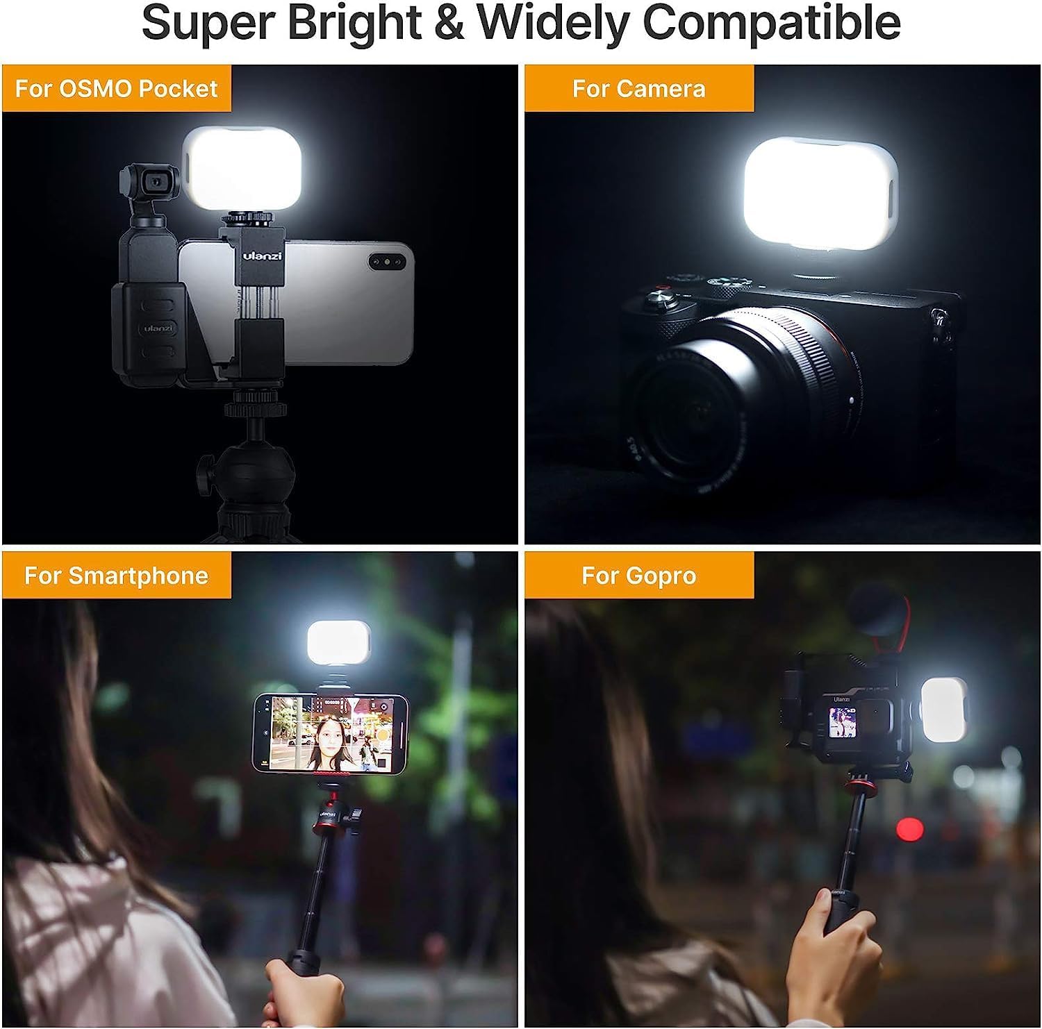 Vlogging Light PICTRON VL28 LED Light for iPhone Mini LED Camera Light Rechargeable 5600K 95+ Long-Lasting Fill Light for Action Camera DJI OSMO Smartphone Sony ZV-1 A7 RX100 VII Canon Camera