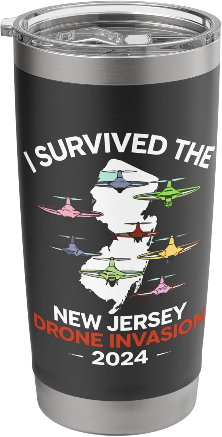 Funny New Jersey Drone Invasion 2024 Stainless Steel Insulated Tumbler