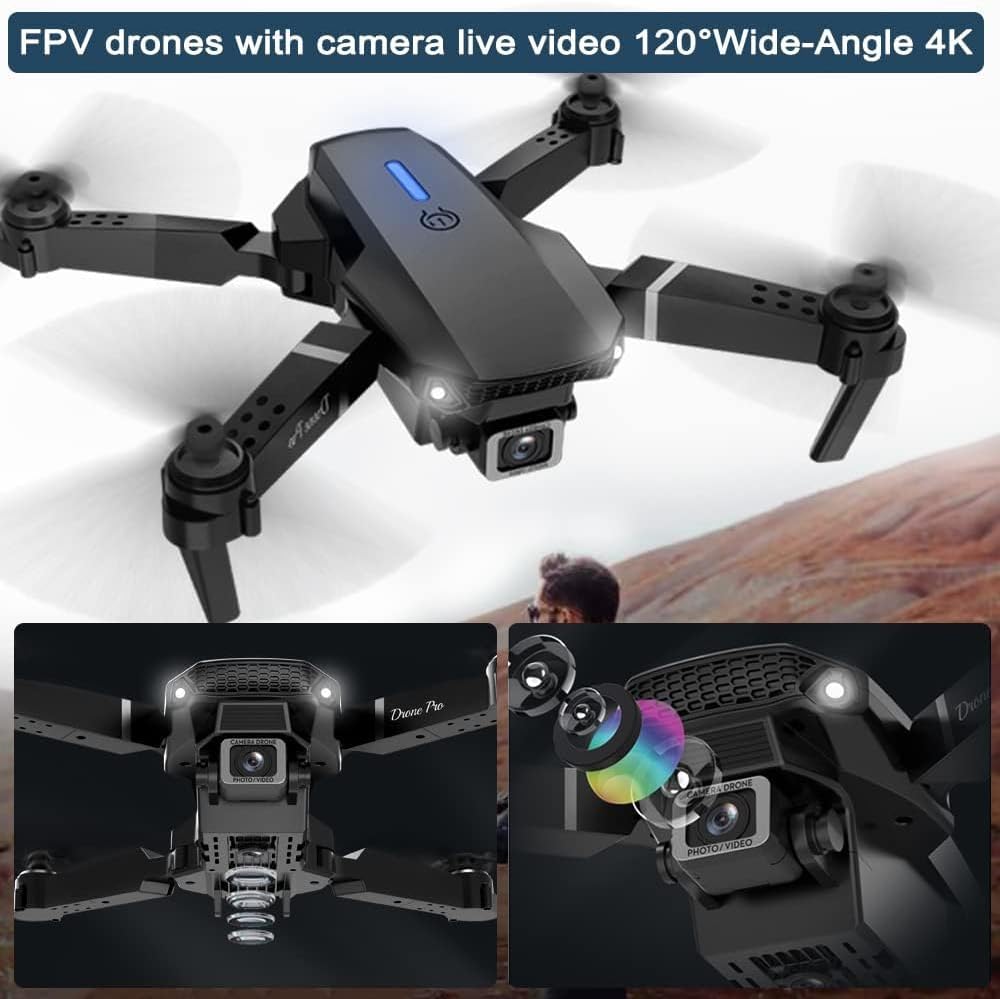 2025 Foldable Drone with 1080P Dual Camera for Adults, RC Quadcopter WiFi FPV Live Video, Altitude Hold, One Key Take Off/Land