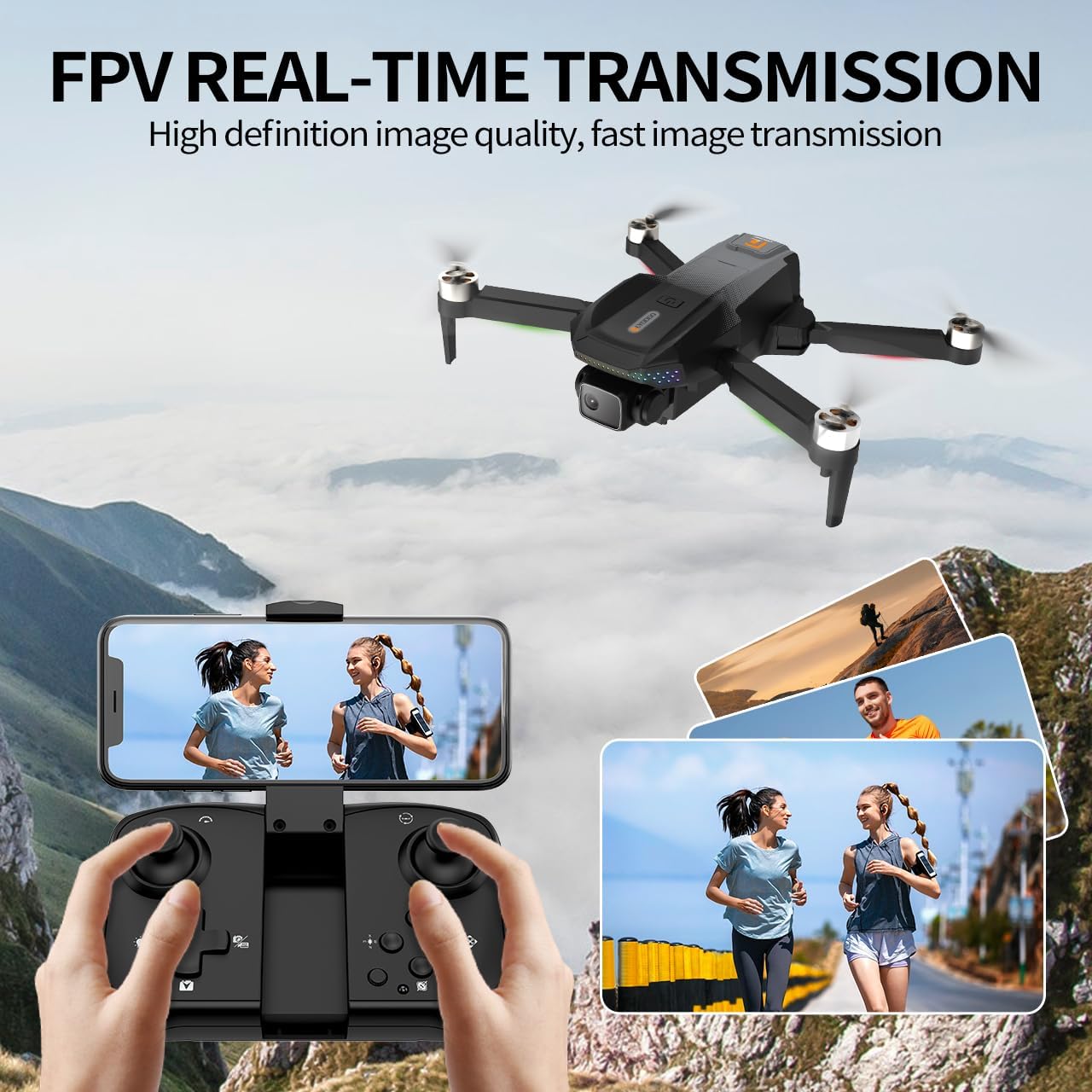50-55 Minutes Flight Time Drone with Camera 1080P HD FPV, Drones with Camera for Adults, Brushless Motor, Dual Batteries, 360° Flip,Carrying Case