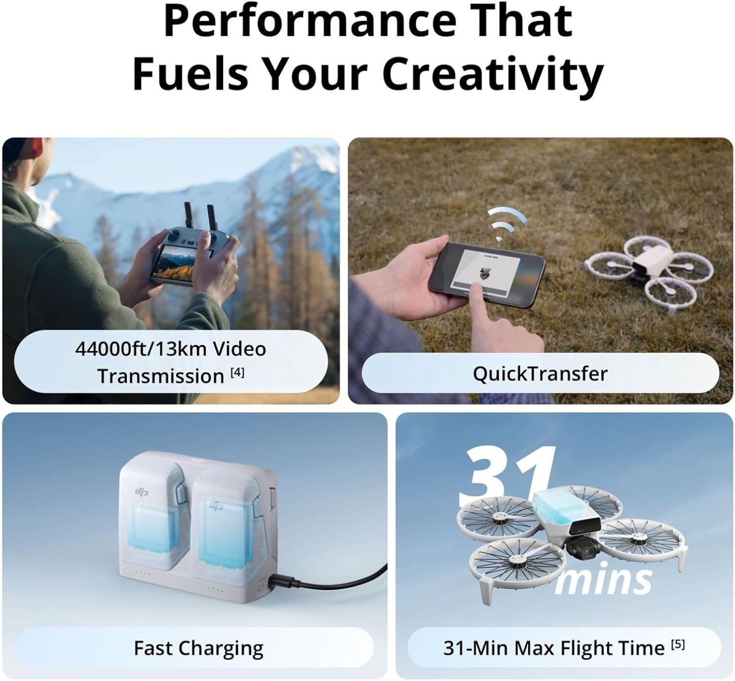DJI Flip Fly More Combo With RC 2 Screen Remote Controller, Drone With 4K UHD Camera for Adults, Palm Takeoff, Auto Return, Intelligent Flight, 3 Batteries for 93-Min Flight Time