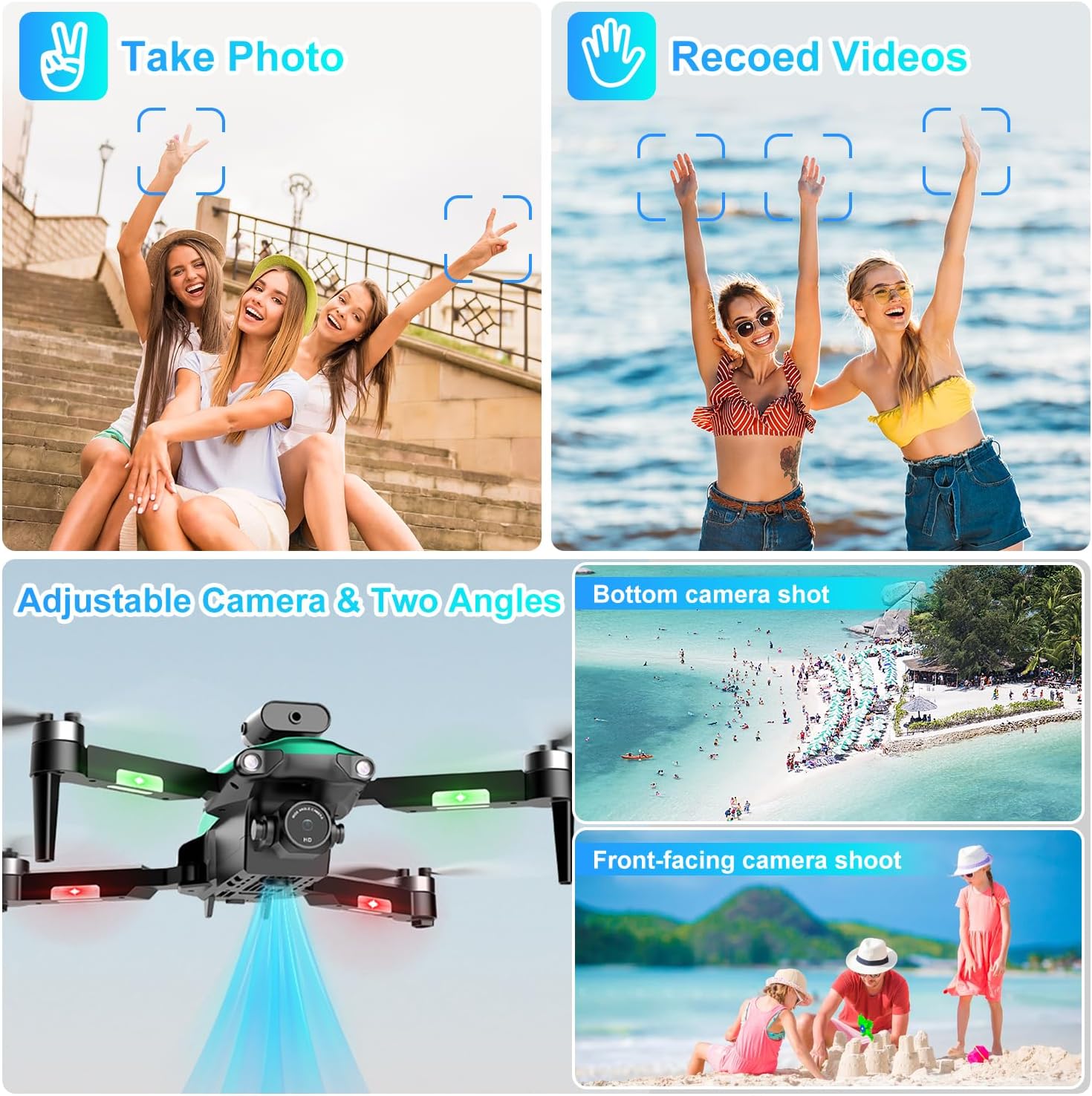 Drone with Camera 1080P for Adults,Mini Drone with Brushless Motor,2 Batteries,One Key Take Off/Land,360 Flips, Waypoint Fly, Altitude Hold,Foldable Drone for Beginners
