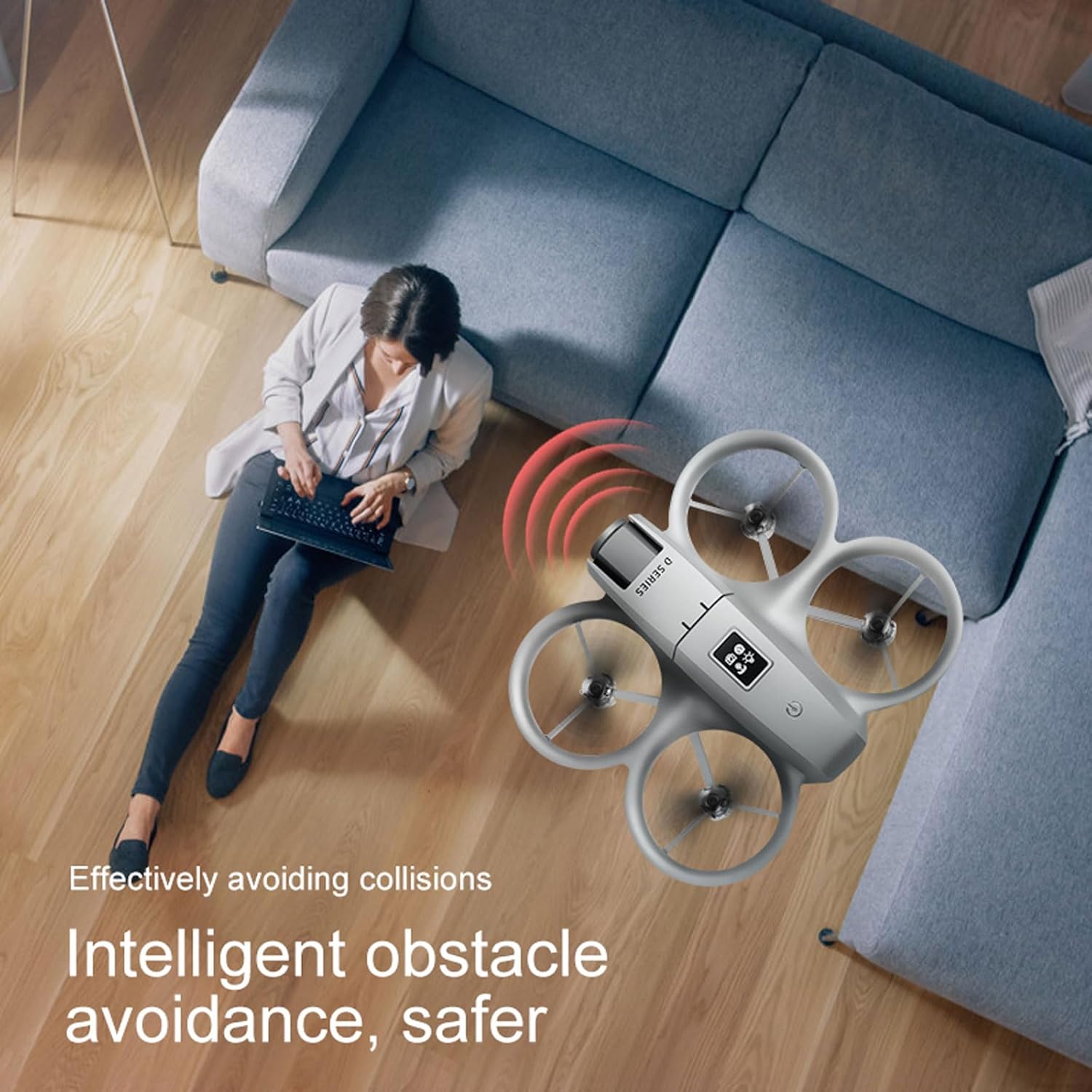 Drone with Camera 1080P for Kids Adults, Mini HD FPV Drone Kit, w/ 2 Batteries, One Key Take Off/Land, Altitude Hold, Headless Mode, 360°Flip, Gestures Selfie, 3 Speed Mode, Waypoint Fly -Gray