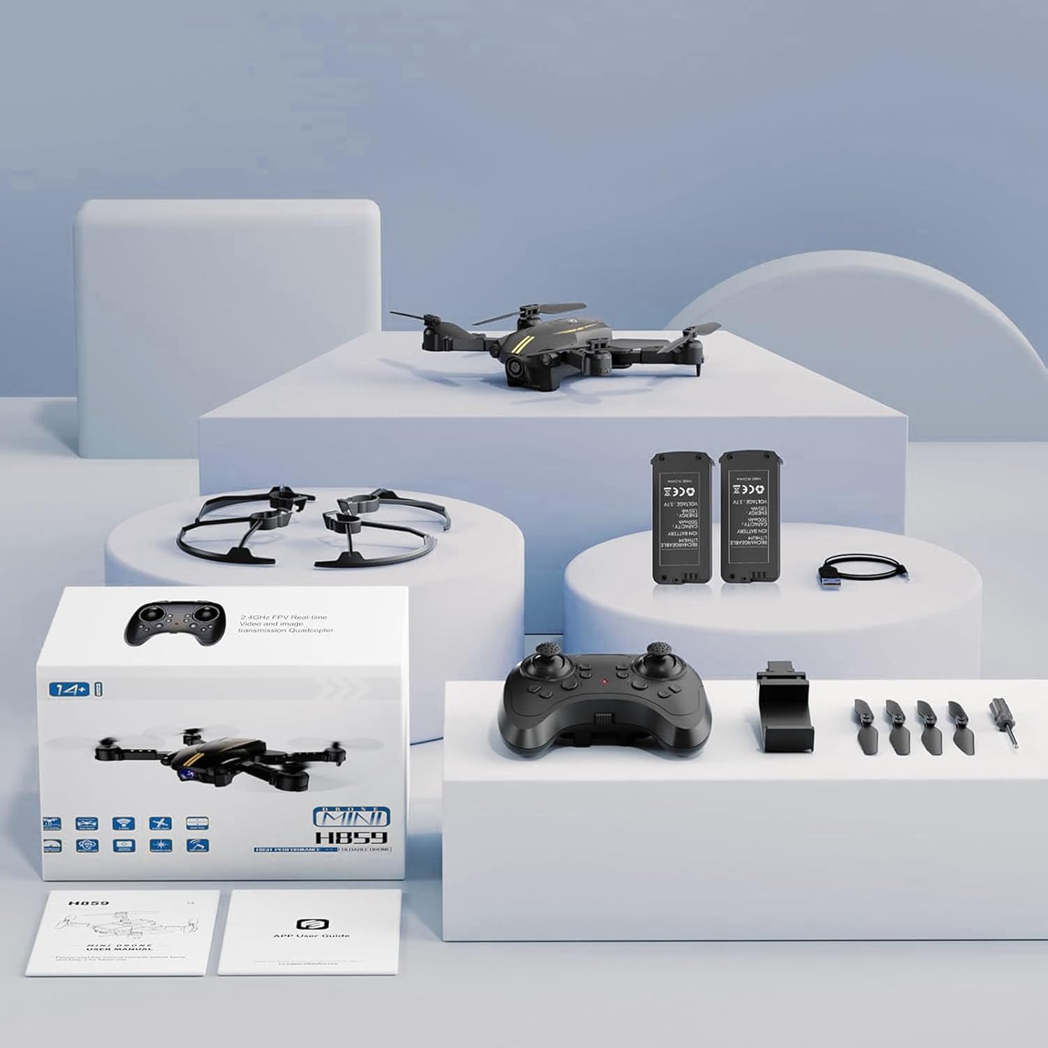 Drone with Camera for Kids Adult, 1080P Camera FPV Drone, Mini Drones Foldable with 2 Batteries, Kids Drone, 3 Speed Mode, 3D Flips, Gesture Photo, Drones for Kids 8-12 10-15 Boys