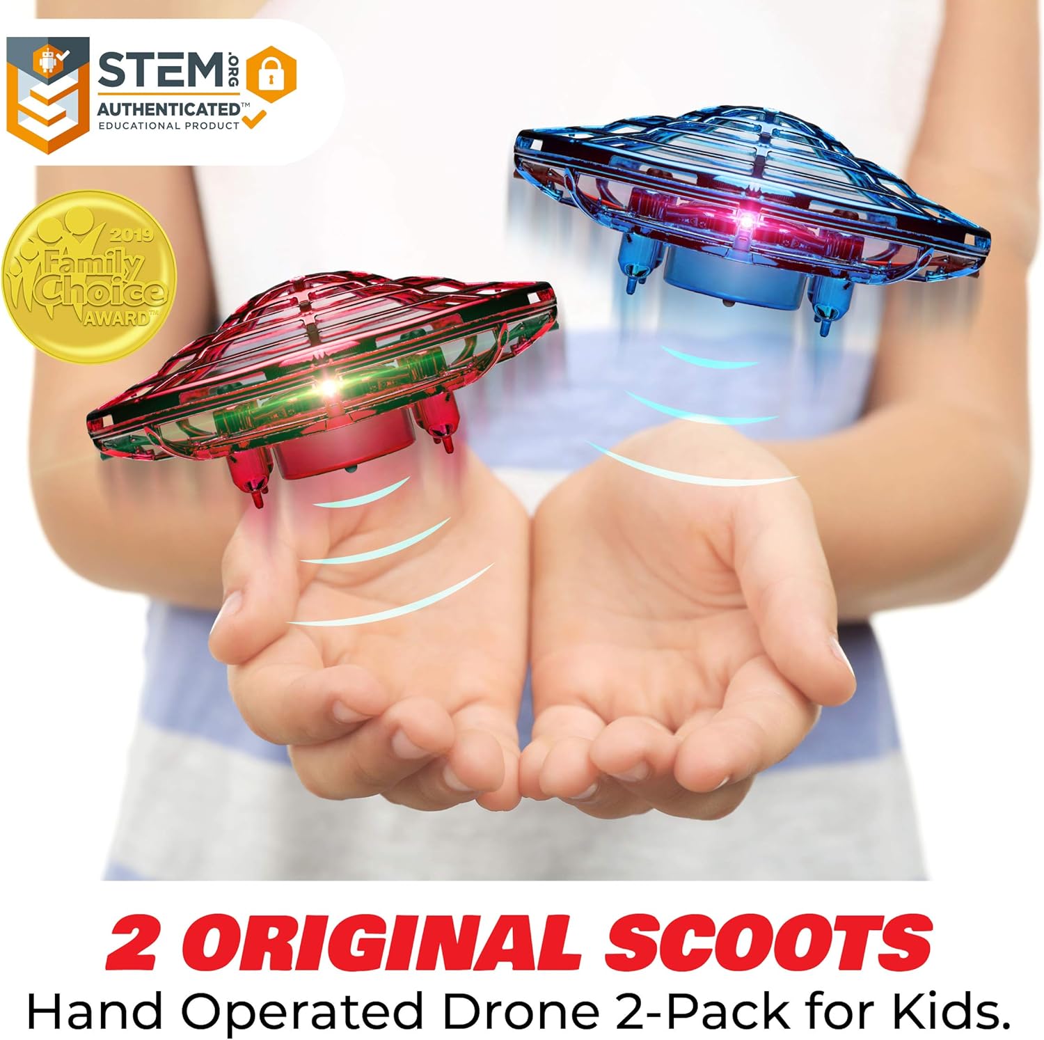 Force1 Scoot Pro Hand Operated Drone for Kids or Adults- Induction Hands Free Motion Sensors Mini Drones with Bright LED Projection, 360 Flips, Easy Indoor Small UFO Flying Orb Ball Drone Toy for Boys Girls