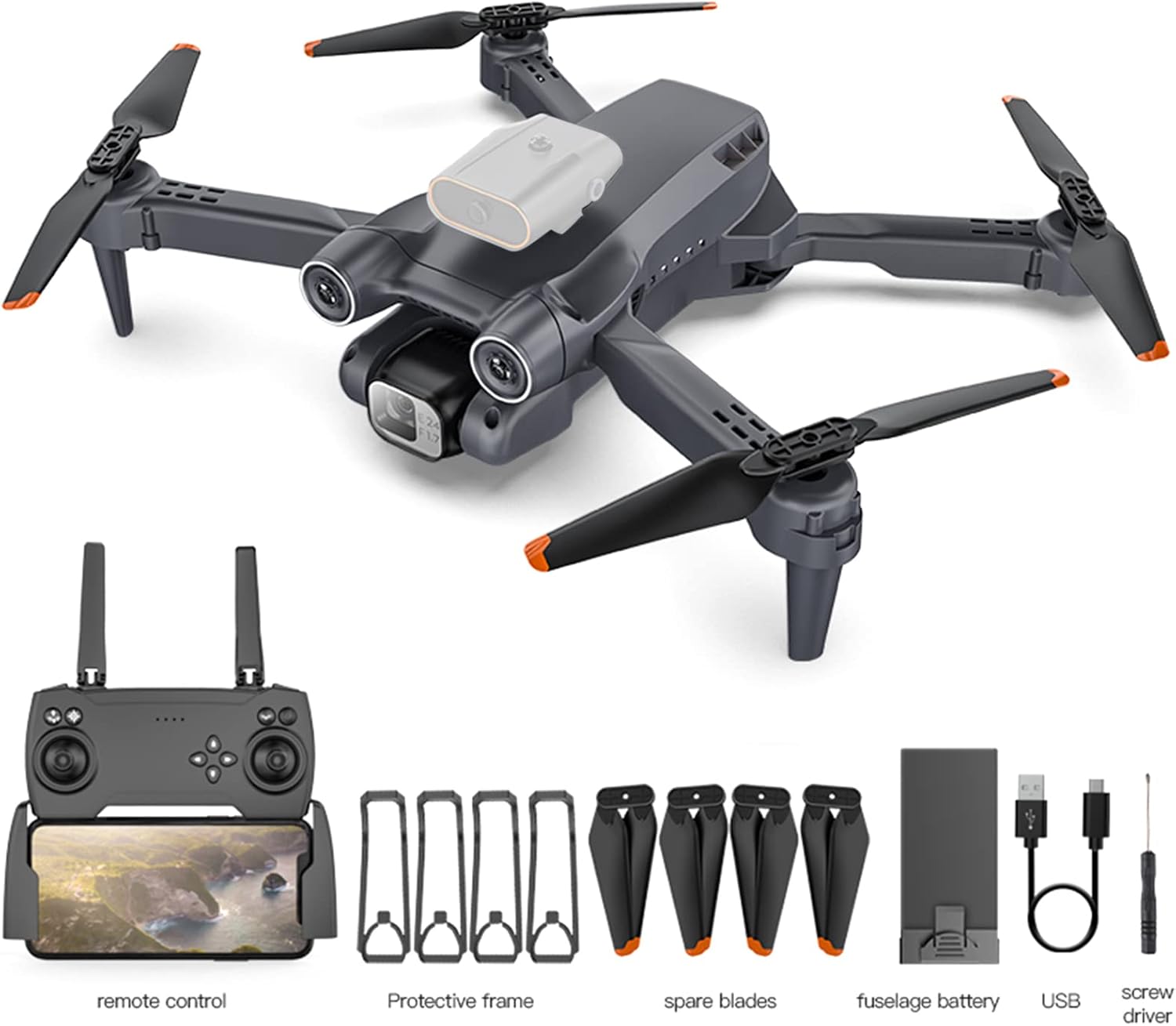 GoolRC RC Drone, 4K HD Dual Camera RC Quadcopter, Drone ESC with Function Gesture Control Trajectory Flight 360 Degree Roll One Key Funtion Gifts for Kids 8-12 Adults