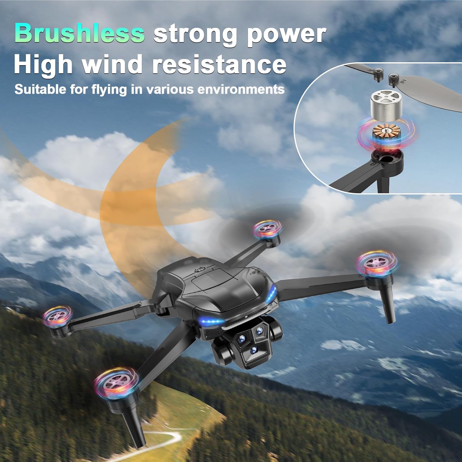 GPS Drone with 4K Camera Adults, LCD Screen Controller, SD Card, Brushless Motor, FPV Quadcopter with Long Control Range, 60 Mins Flight, Auto Return to Home, Headless Mode, Beginner Gift