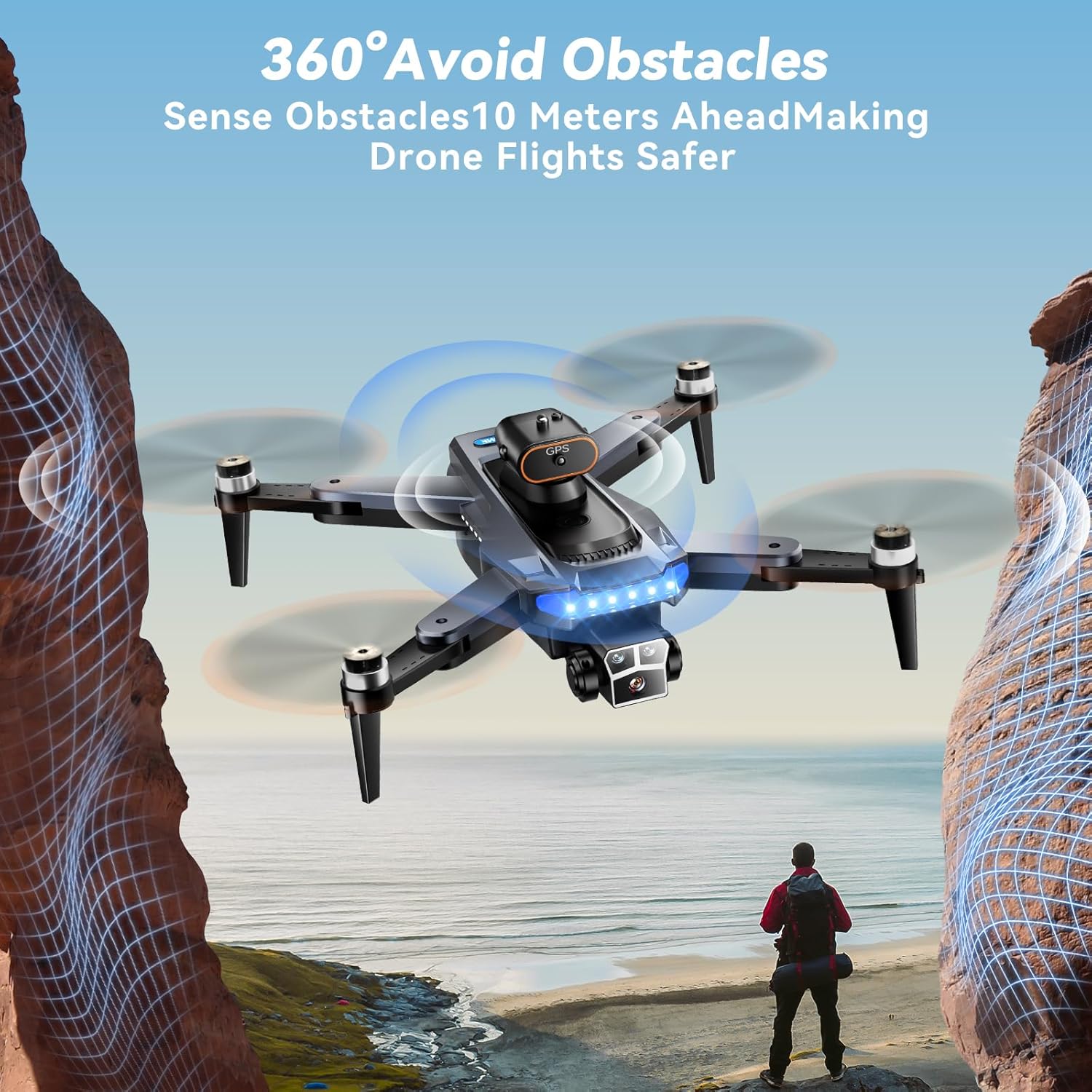 GPS Drones with 4K Camera for Adults Under 249g, P17 Drone with Brushless Motor 5G Transmission, 3 Batteries, Follow Me, Smart Return Home, Foldable FPV Drone for Long Distance (Black)