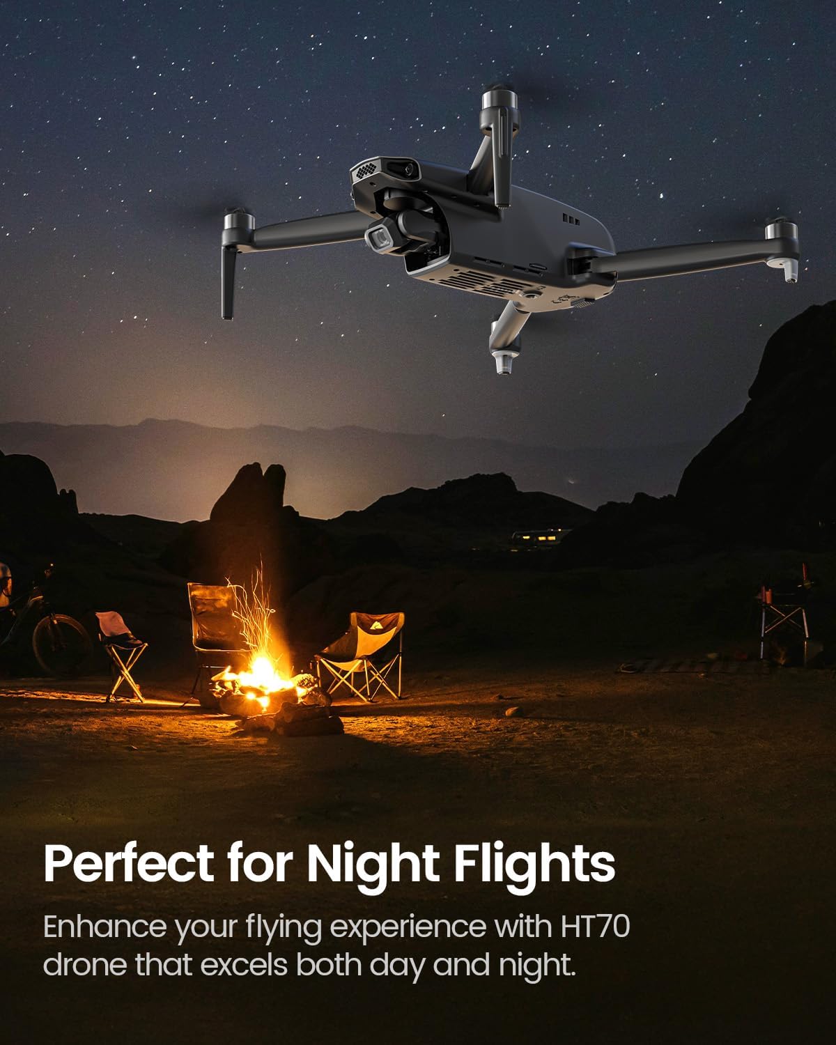 Holyton HT70 3 Axis Brushless Gimbal GPS Drones with Camera for Adults 4K; FAA Compliant FPV RC Quadcopter Drone with 4K/30FPS Video, 10000ft Range, QuickShot, Night Vision, Follow Me, Auto Return