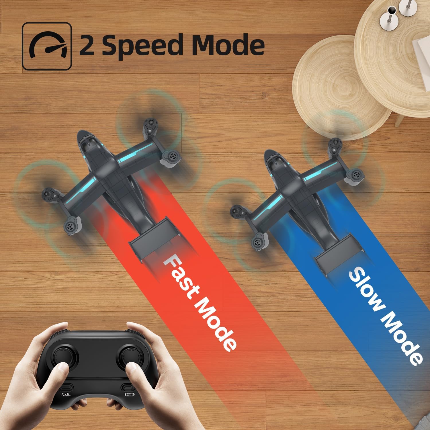 LM19-A Drone with Camera for Beginners, WiFi Live Video Remote Control Drones for Kids 8-12, Easy  Ready to Fly RC Plane, HD RC Quadcopter Gift Toy for Boys, FPV Drones for Adults, 2 Batteries