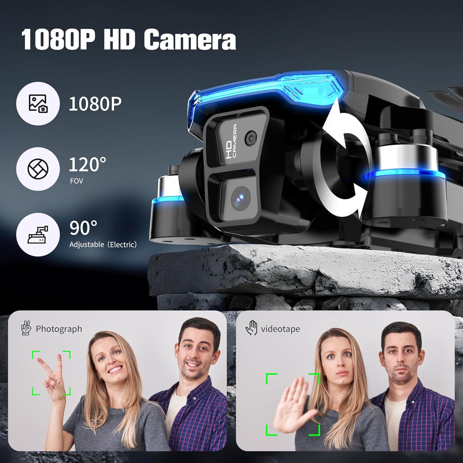RC Drone,Drones With Camera For Adults 1080P HD Camera,3PC Batteries, Brushless Motor,FPV Foldable RC Quadcopter, Real-Time Battery Display,for Childers toys With Gift Box