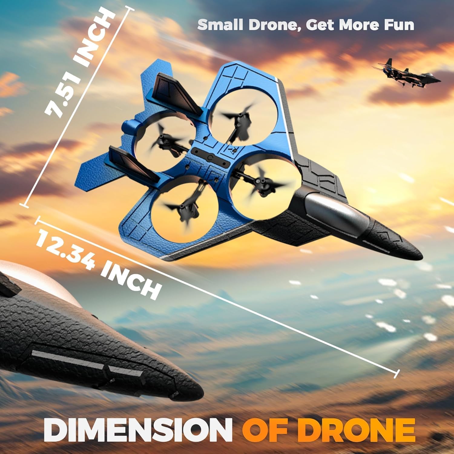 SMILESSKIDDO RC Fighter Airplane丨F-22 Raptor Mini Drone Remote Control Jet Plane Stunt Drone for Adults  Kids Toy with Light Gift for Kids Beginner