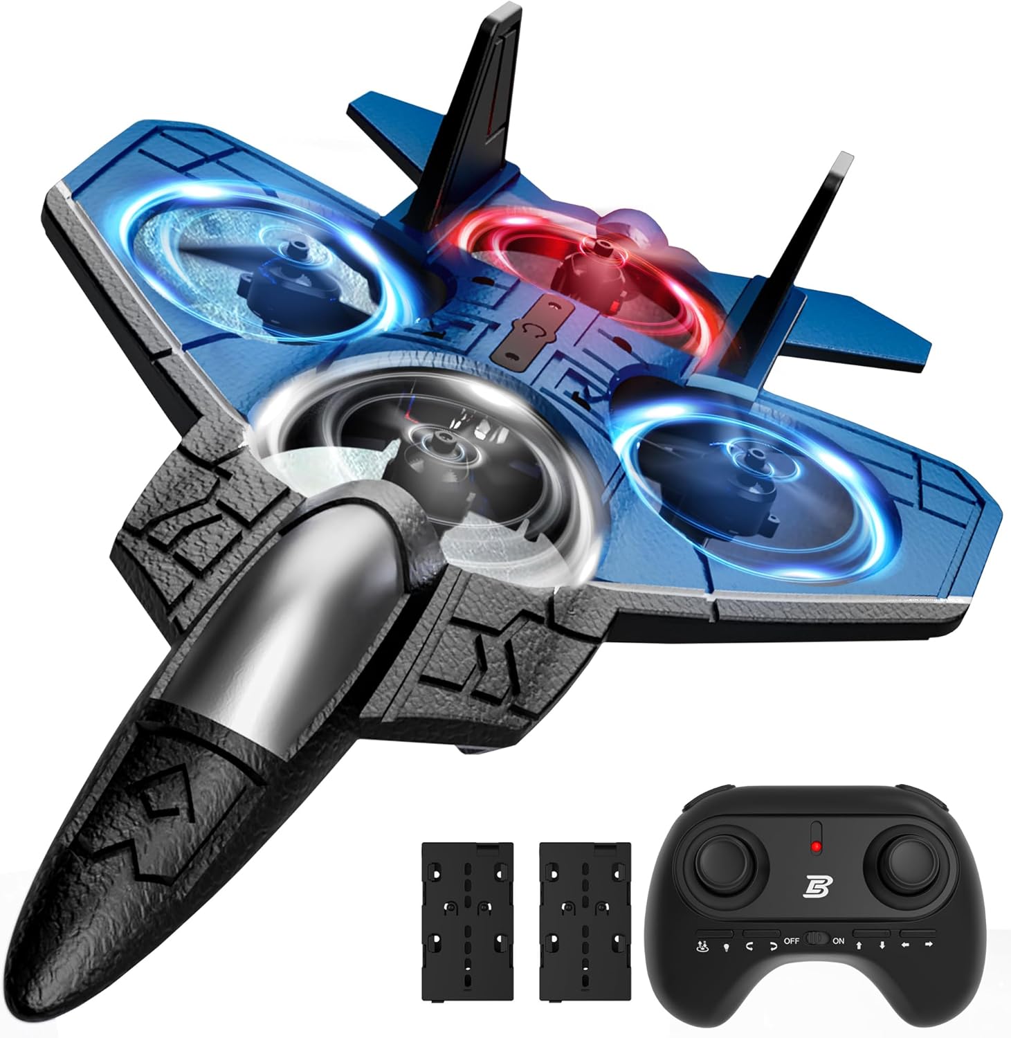 SMILESSKIDDO RC Fighter Airplane丨F-22 Raptor Mini Drone Remote Control Jet Plane Stunt Drone for Adults  Kids Toy with Light Gift for Kids Beginner