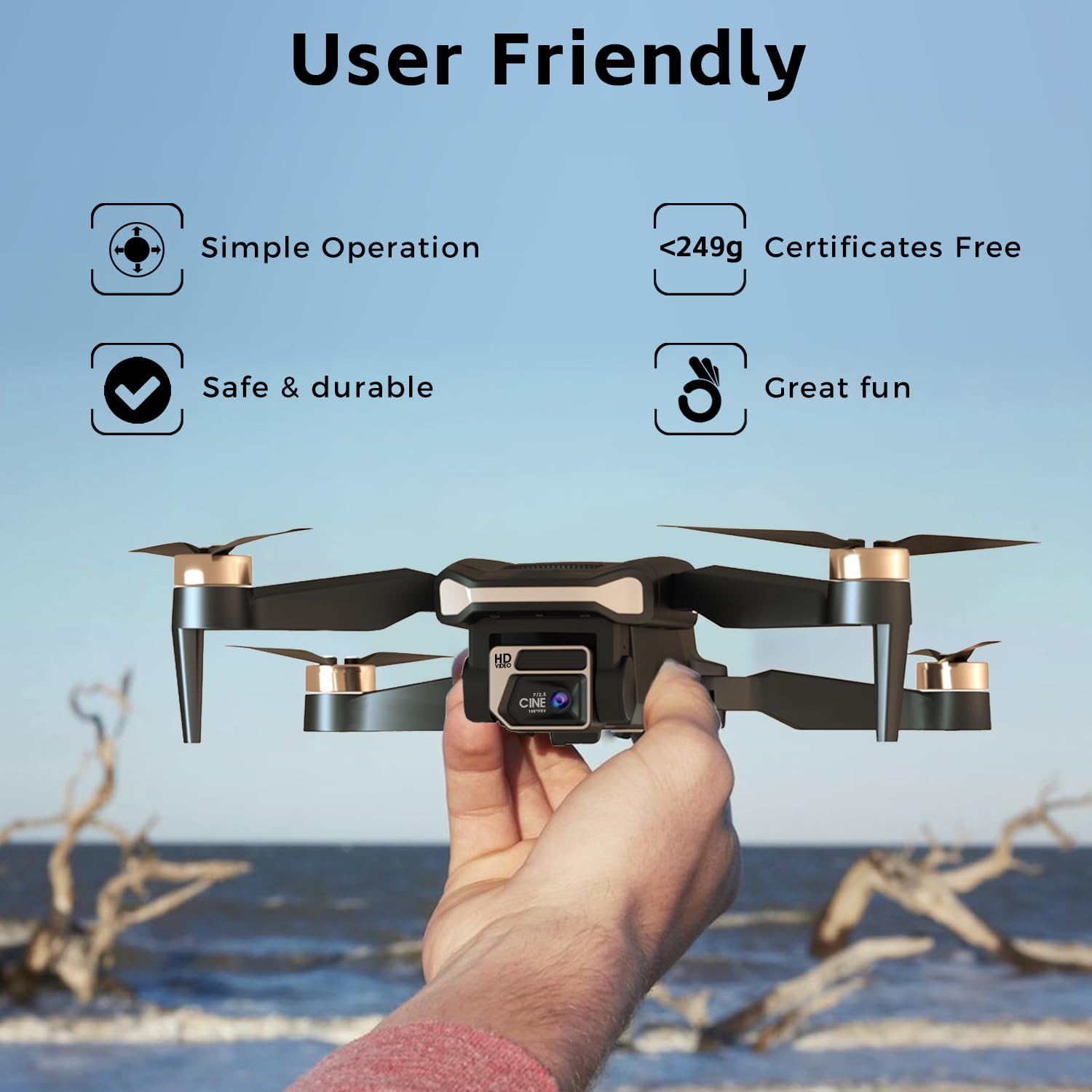 Super Enduring Brushless Motor Drone with 84 Mins Super Long Flight Time, Drone with 4K HD Camera for Beginners, CHUBORY A77 WiFi FPV Quadcopter, Follow Me, Auto Hover, Carrying Case, 3 Batteries