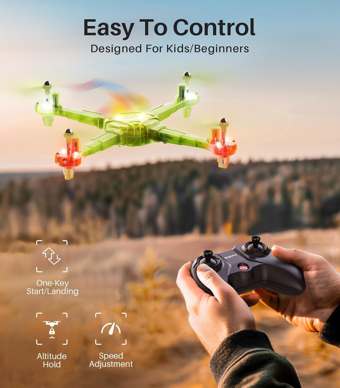 SYMA Kids Drone with 7-Color LED Light Review