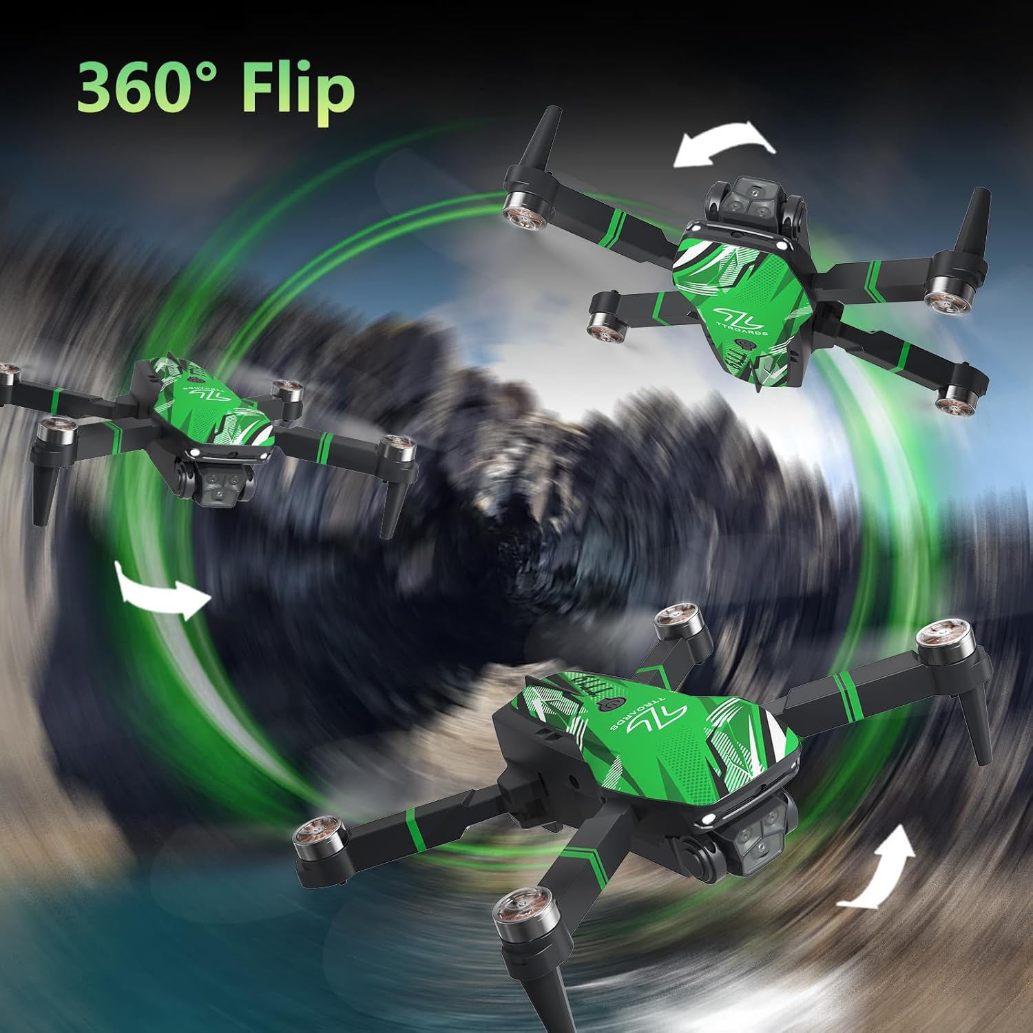 TT19 Foldable 4K Drone with Camera for Adults, 270° Obstacle Avoidance, Brushless Motor Drones RC Quadcopter with Optical Flow Positioning, Level 3 Wind Resistance, Altitude Hold (Orange)