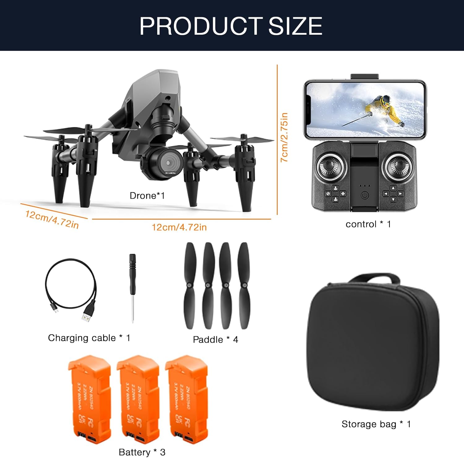 XD1 Foldable Drone with Dual Camera  Optical Flow Positioning - 1080P HD RC Quadcopter for Adults/Beginners, 3-Section Battery, Indoor/Outdoor Aerial Photography, FAA Certified