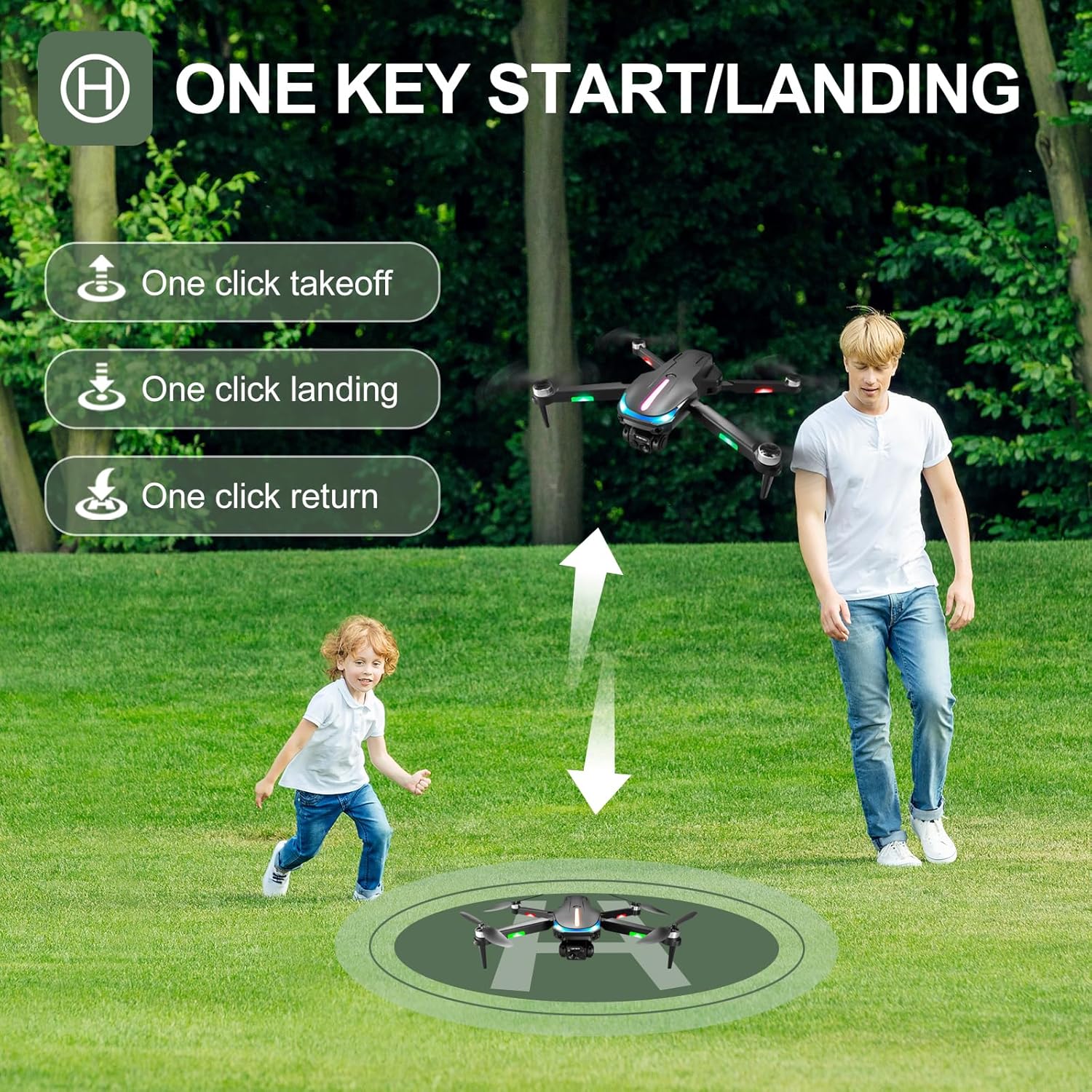 2025 Made RG100PRO Motor Foldable Drones with 4k HD Dual Camera for Adults/Beginners,RC Quadcopter 2.4G WiFi FPV Live Video,One Key Take Off