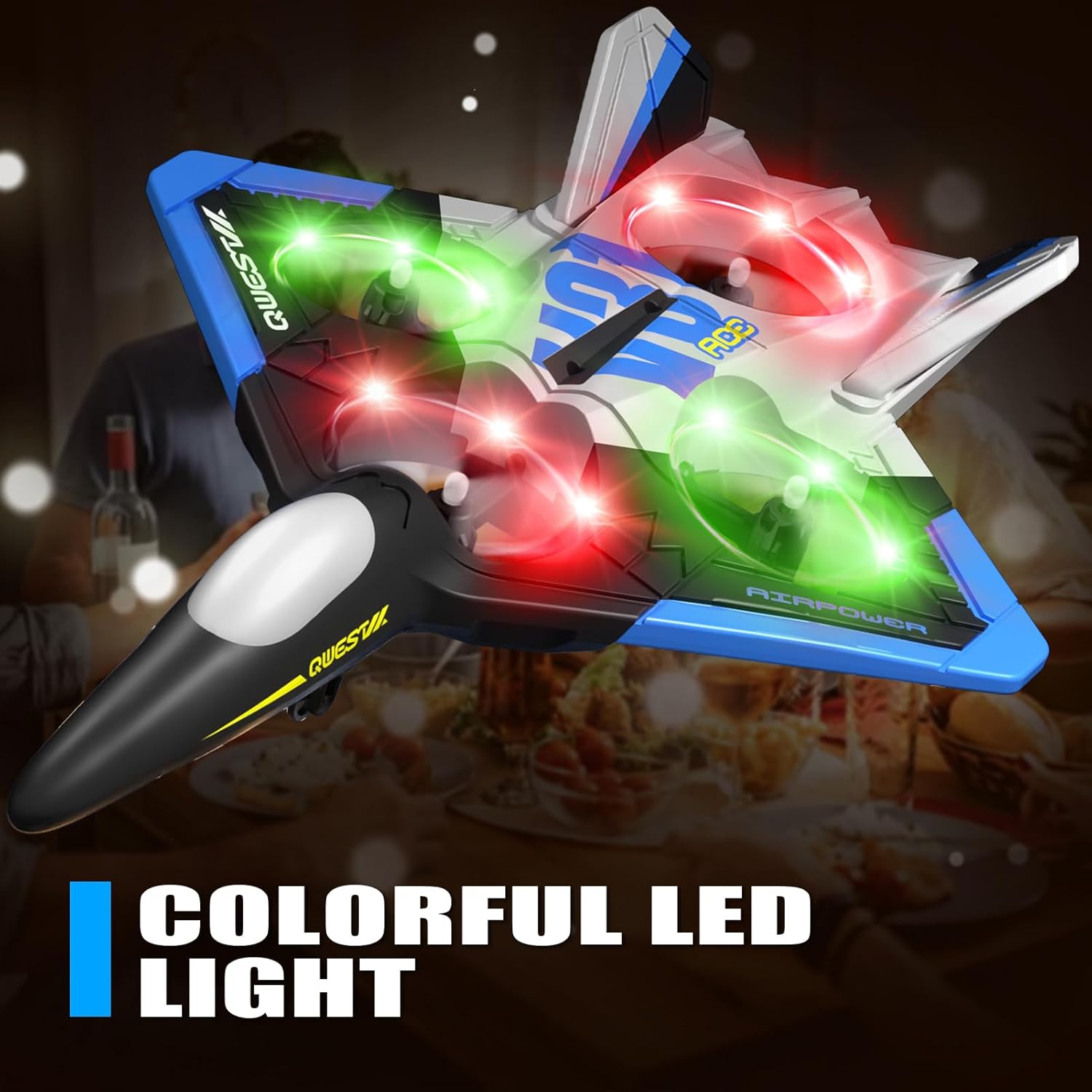 4DRC V31 RC Plane with Camera, Foam Remote Control Airplanes Drones for Kids Adults 8-12 12-16, RC Airplane Fighter Jet with Light, 360° Flip Fighter Jet Toy, Gravity Sensing, Stunt Roll, Airplane Toy