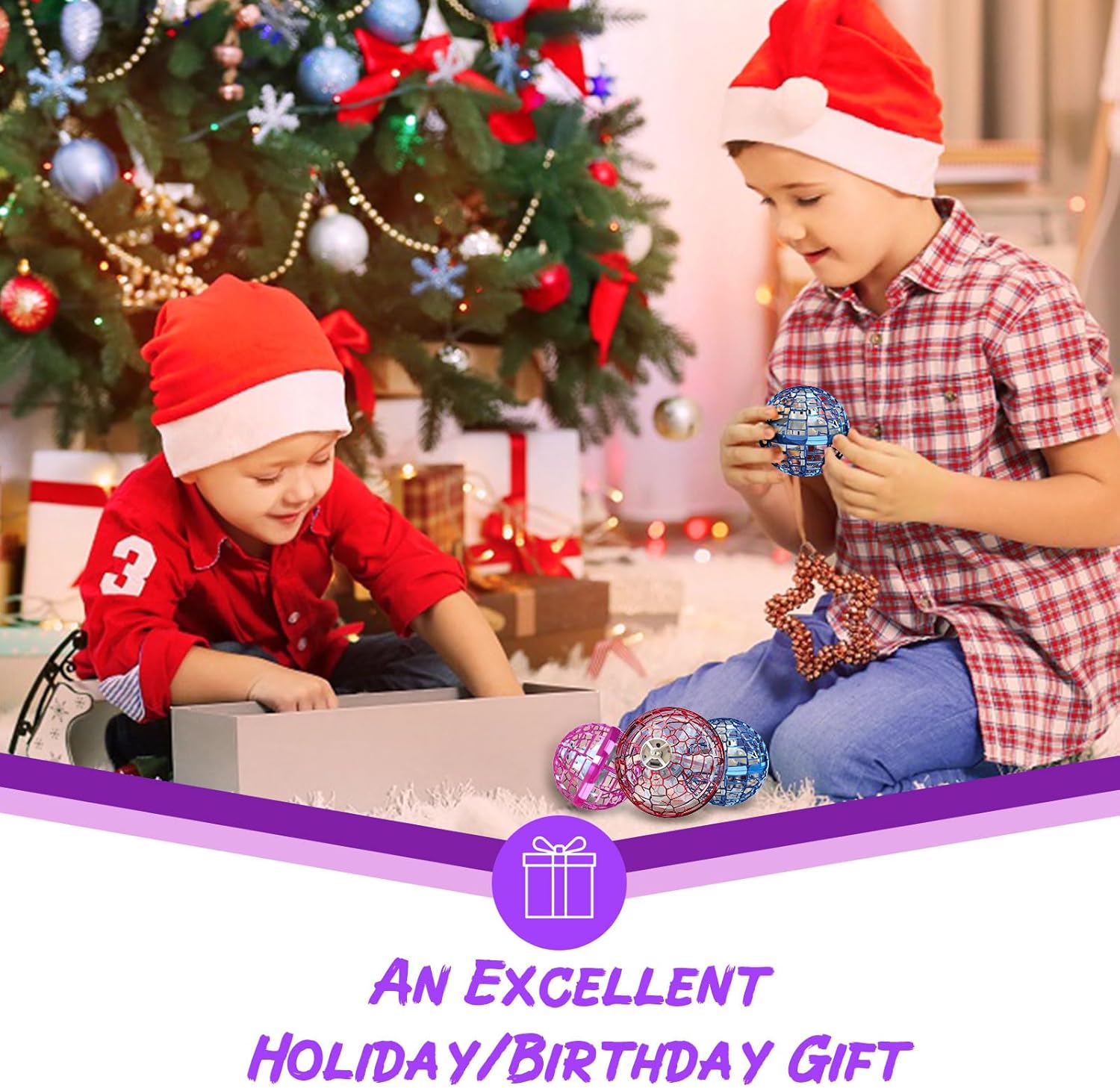 ATHLERIA Pro Hand Operated Drone with Magic Controller for Kids Adults - Hand Controlled Helicopter Flying Ball with 360° Rotating and RGB Lights - Mini Drone Interactive Toys Indoor Outdoor