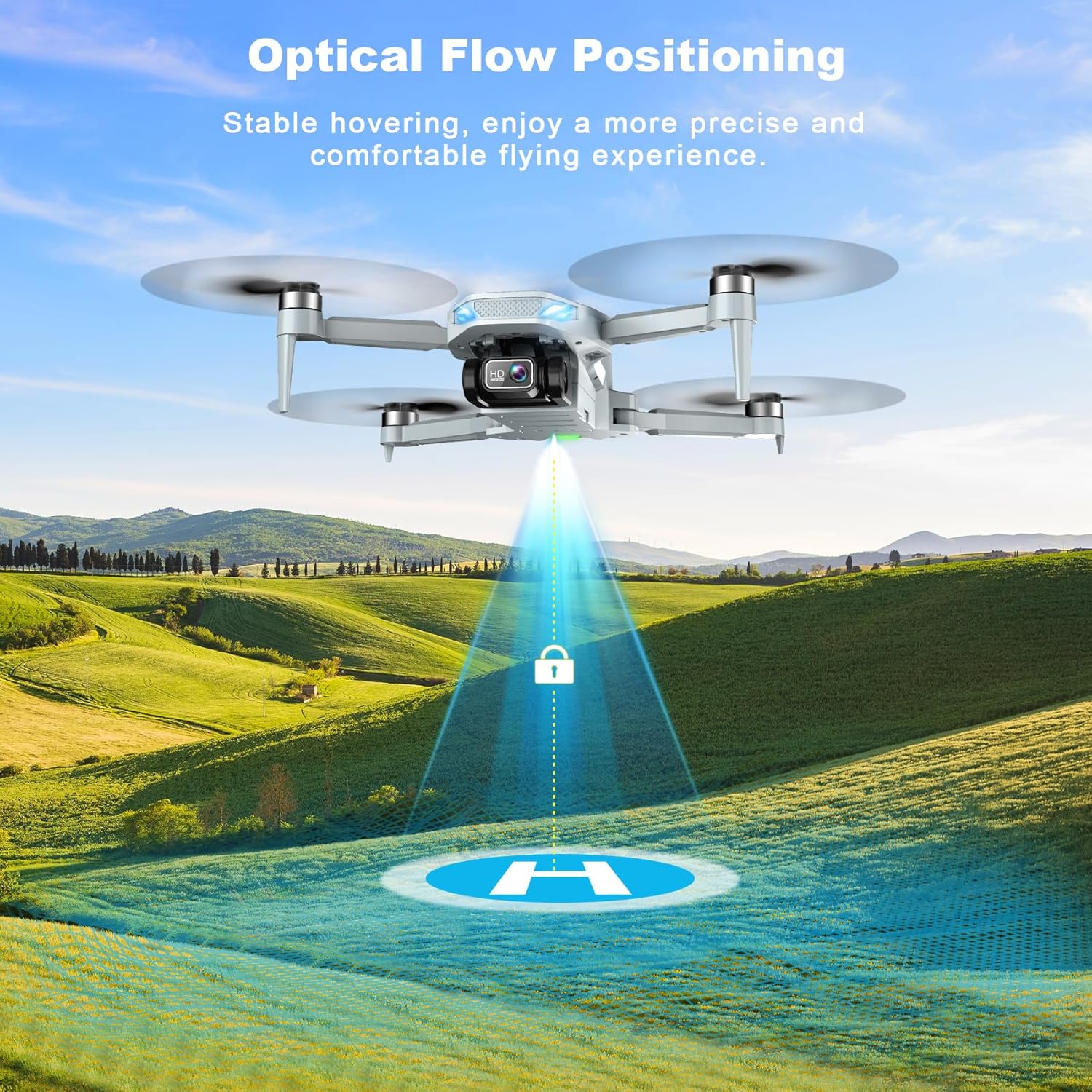 Drone with Camera, 2K HD FPV Drone with Brushless Motor, Altitude Hold, Gesture Selfie, 3D Flips, Waypoint Fly, One Key Take Off/Landing, Foldable Mini Drones for Adults and Beginners