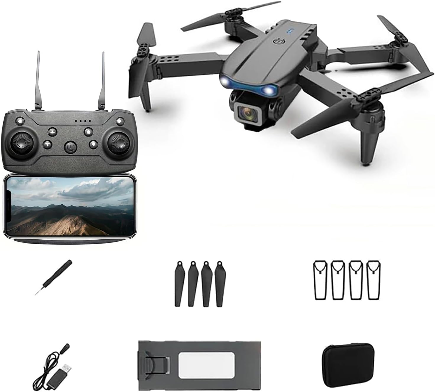 [Dual Camera GPS Drone] HD Dual Camera GPS Drone - Long Endurance Dual Folding RC Quadcopter Altitude Keeper - For Adults  Beginners