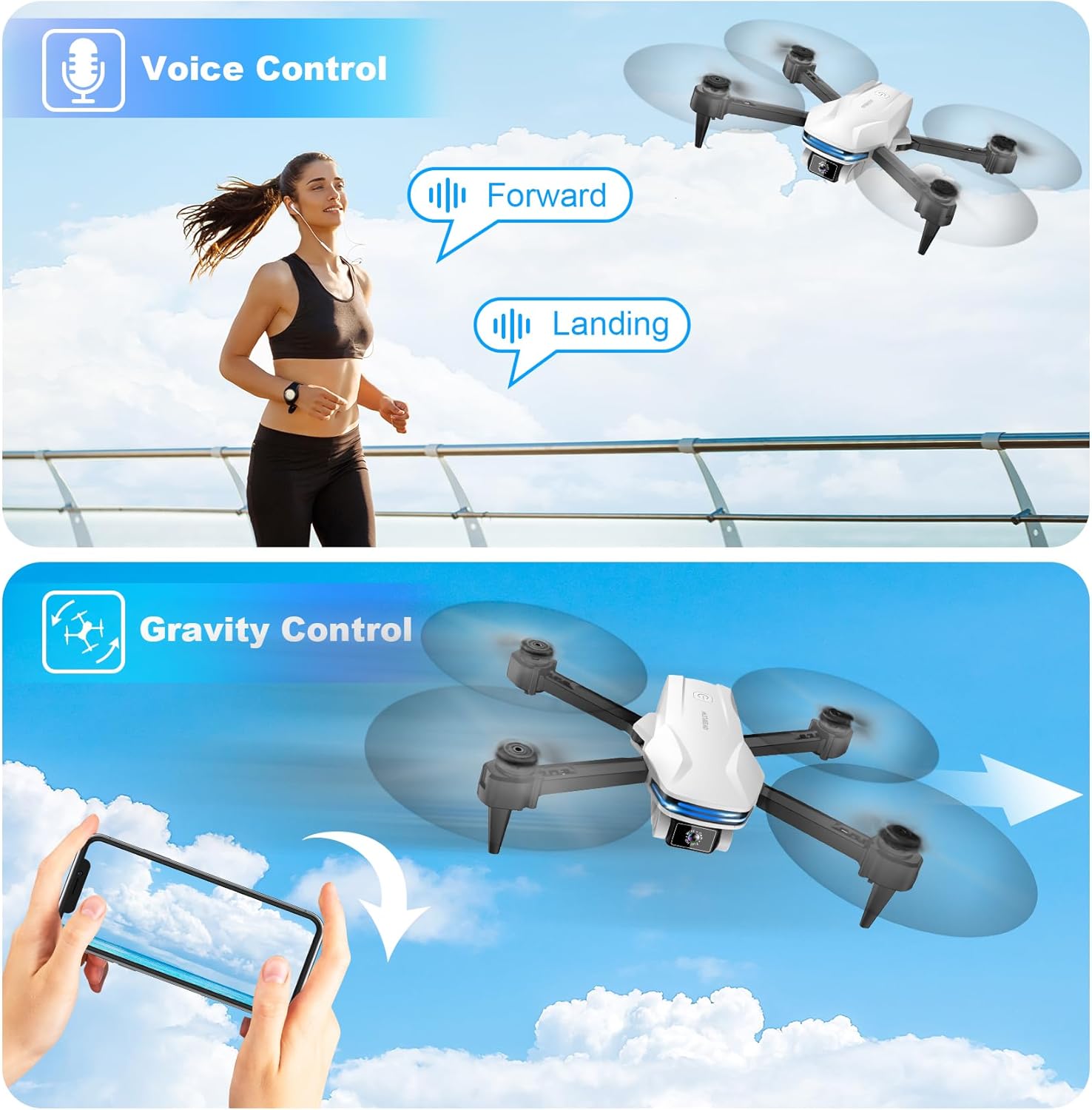 Mini Drone with Camera with Optical Flow Positioning, Gestures Selfie, Waypoint Fly, 360° Flip, One Key Take Off/Land, 3 Speed Mode, Drones for Boys and Girls Drone for Adults/Kids/Beginners