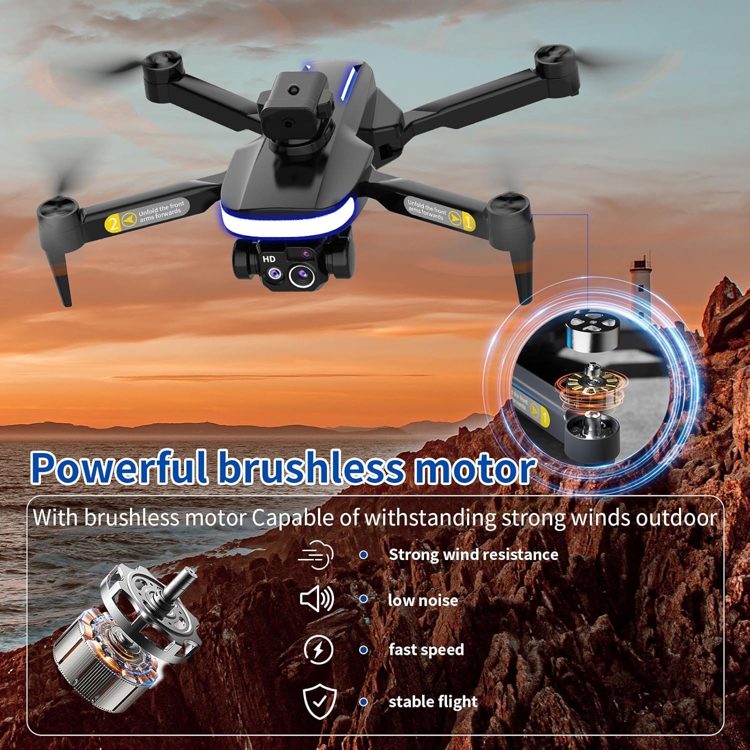 OBEST Mini Drone with Camera,P14 - WiFi VR RC Drone,HD 4K Foldable,2 Batteries, 90° Adjustable Lens,One Key Take Off/Land,Intelligent 360° Obstacle Avoidance,Carrying Case,RC Quadcopter