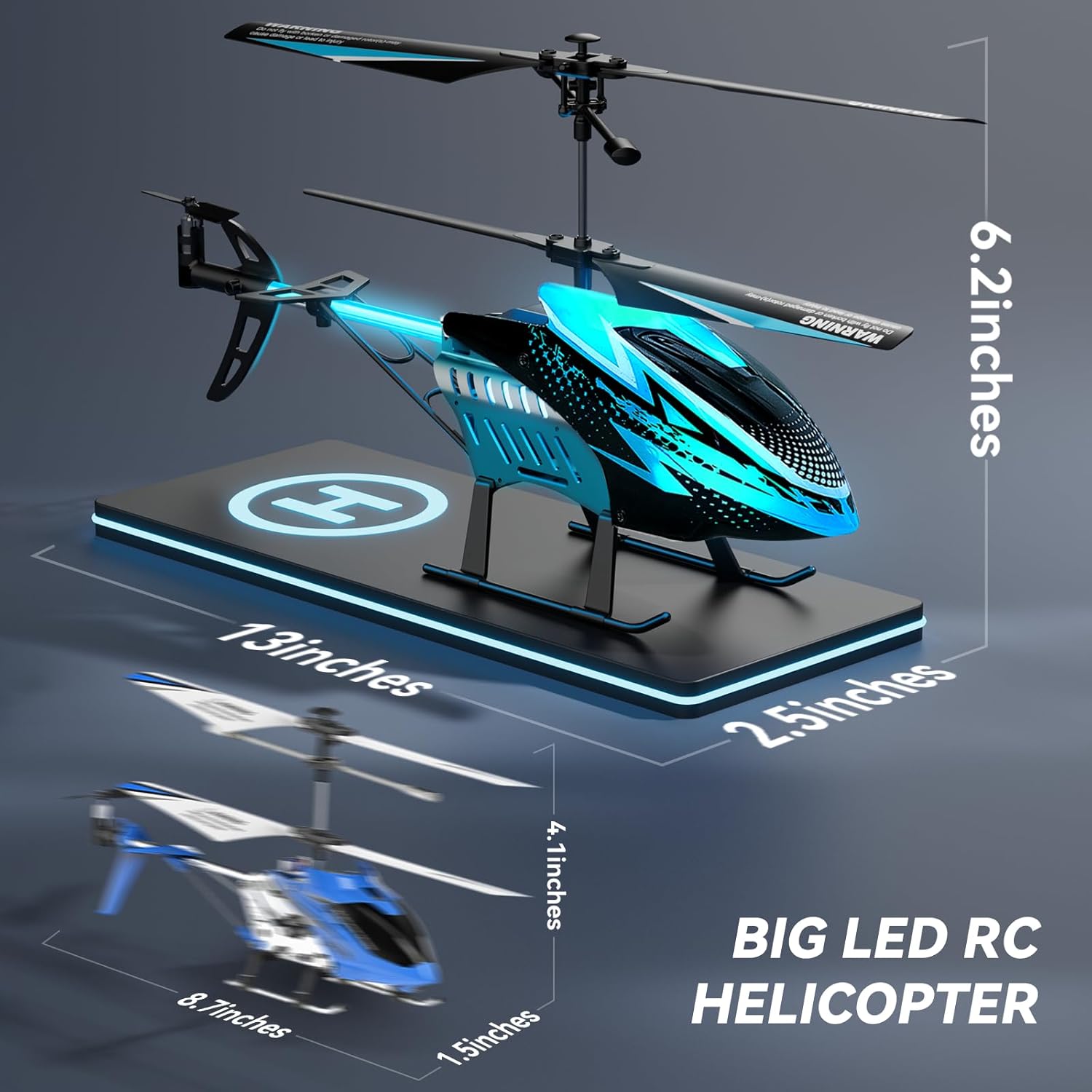 RC Helicopters Big Remote Control Helicopter for Kids Adults with 7+1 LED Light Modes, 30Mins Flight, Upgraded Altitude Hold,3.5 Channel, Easy Remote Helicopter Toys for Beginners Boys Girls