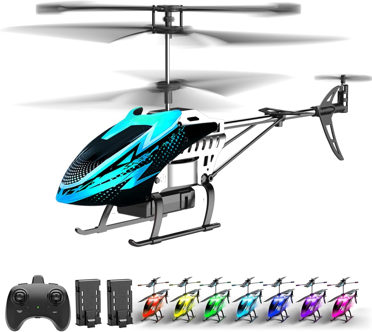 RC Helicopters Big Remote Control Helicopter for Kids Adults with 7+1 LED Light Modes, 30Mins Flight, Upgraded Altitude Hold,3.5 Channel, Easy Remote Helicopter Toys for Beginners Boys Girls