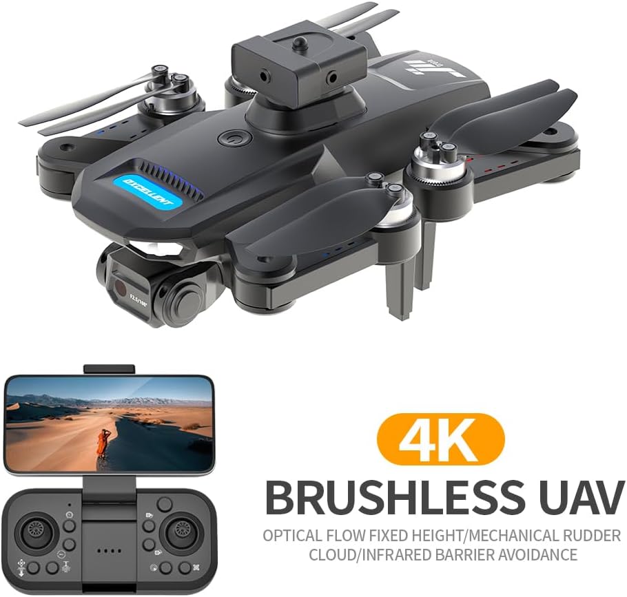 S22 Drone with 4K Camera for Adults Beginner; 194G Foldable RC Quadcopter with 328 Feet Control Range, Brushless Motor, 2.4G, 360 Degree Flip, 2 Batteries, Toys for Adults
