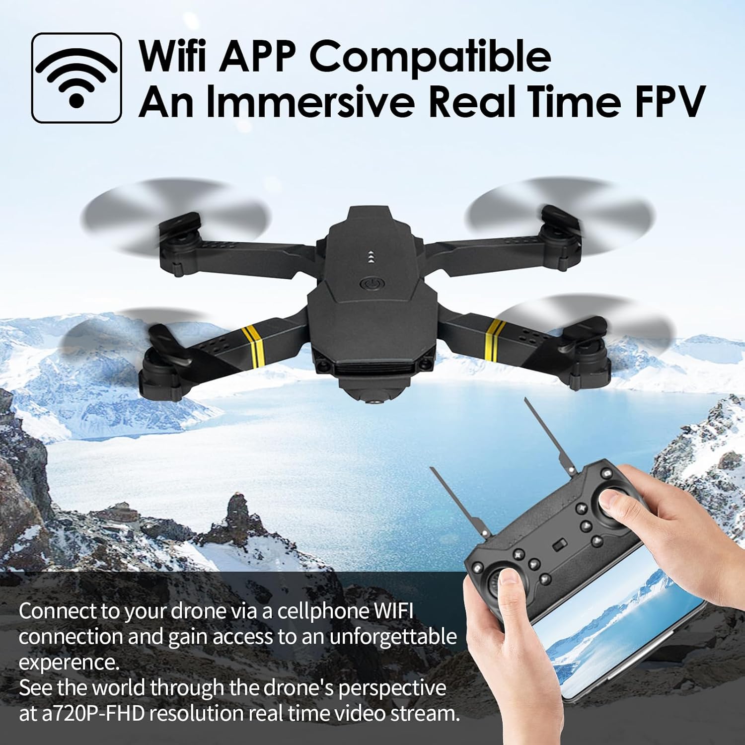 Starship 4k Drone, Camera for Adults 4K Drones High Resolution Aerial Photography Videography, Micro Drone with Carrying Case for Adult Beginners and Kids (Black 1set)