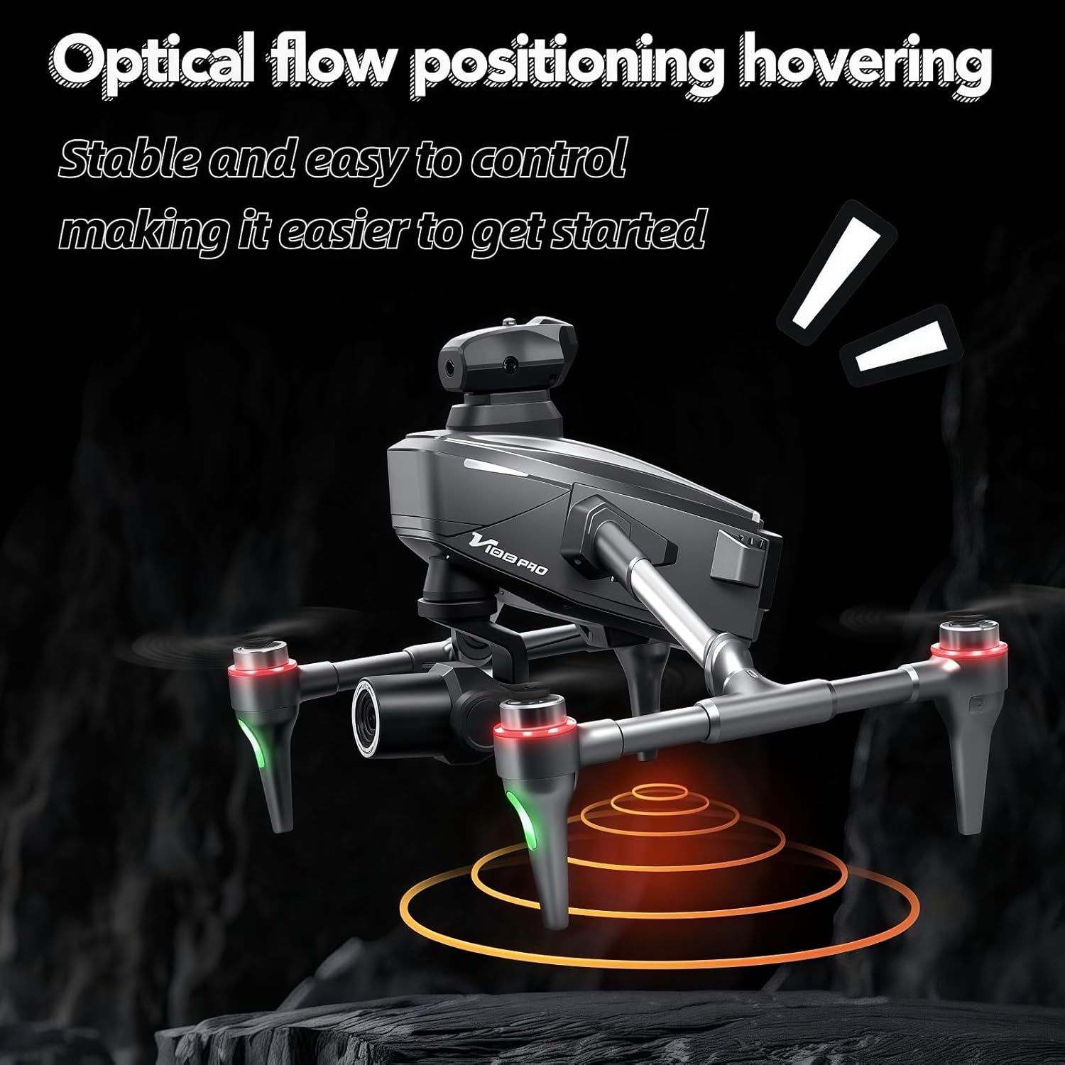 V196 GPS Drone with 1080P HD Camera, Two-batteries, Brushless Motor, Altitude Hold, One Key Take Off/Landing, with Black Outdoor Carrying Case.